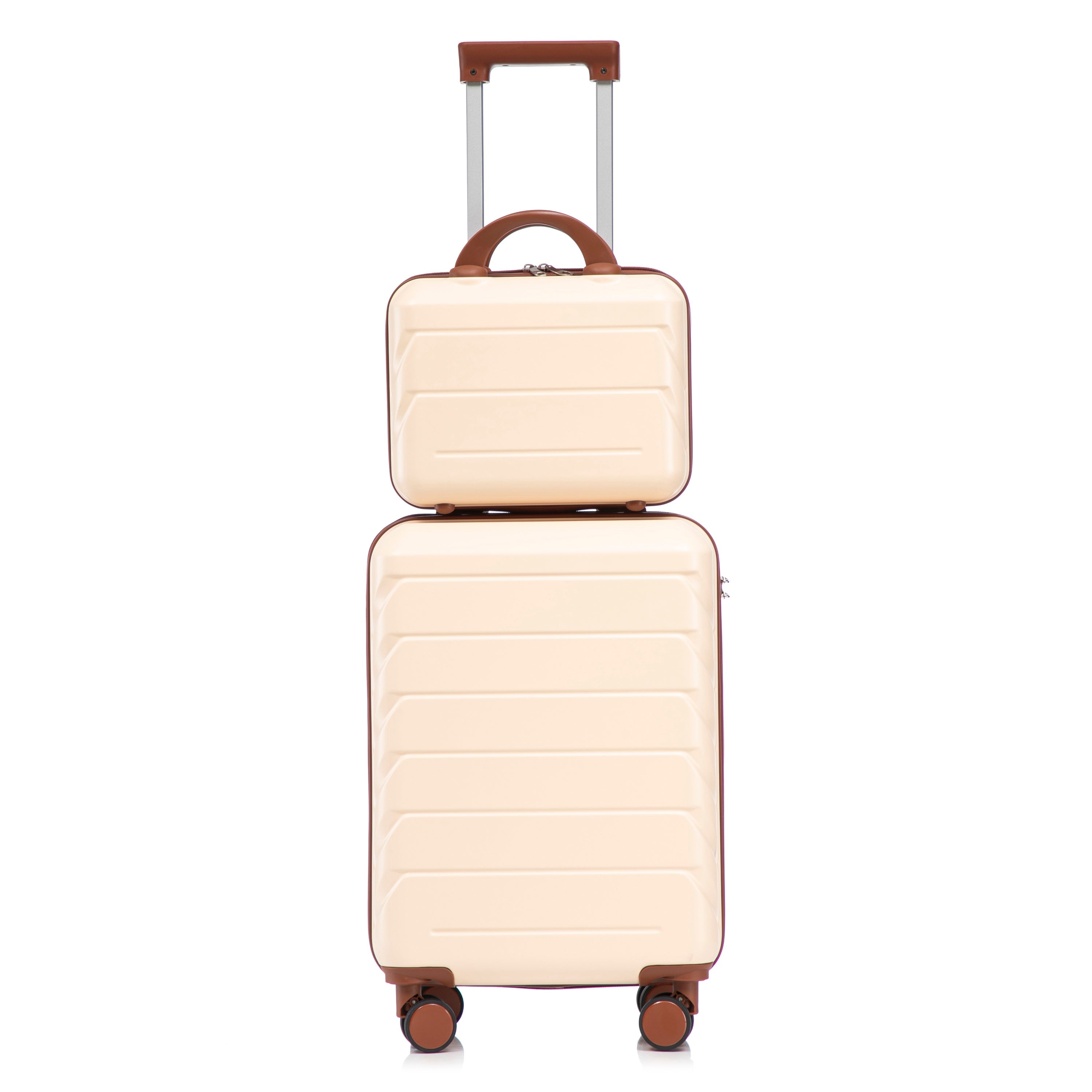 14'/20' 2-Piece ABS Spinner Wheel Luggage Set (Beige)