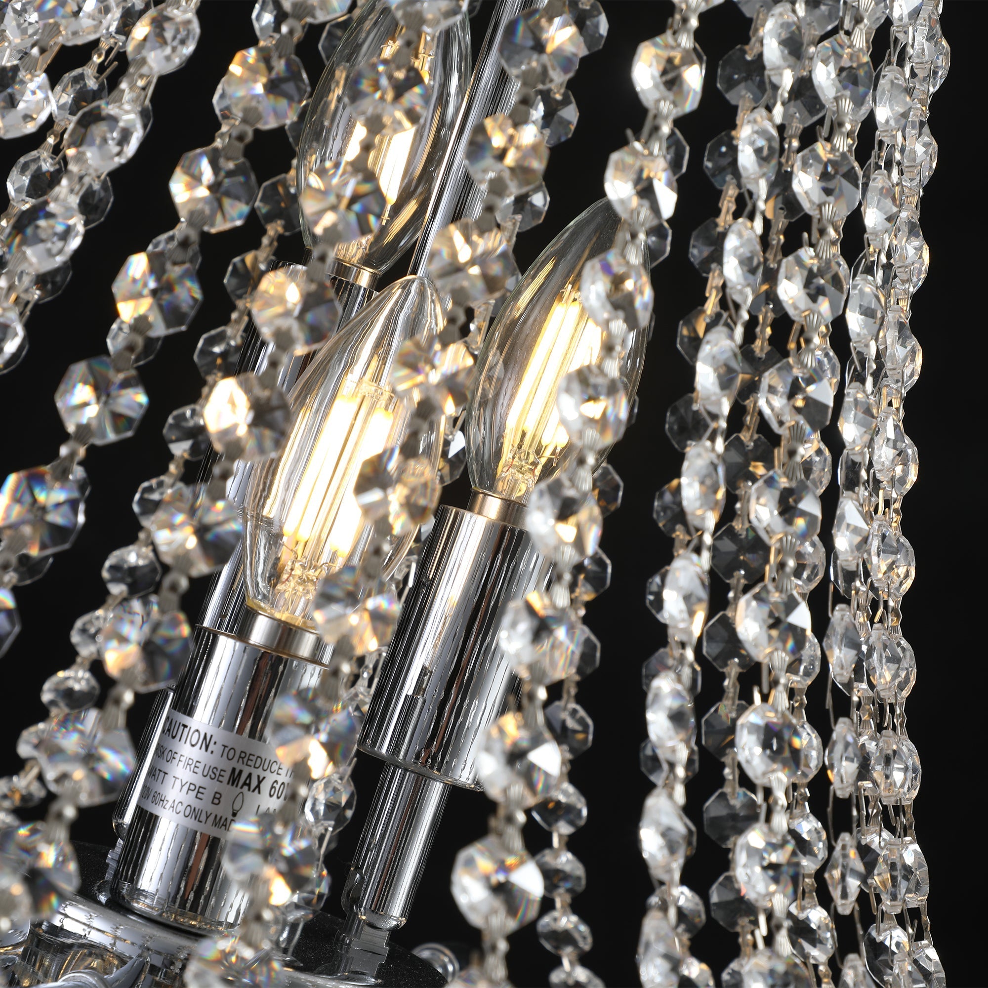20" Chrome Crystal Chandelier with Adjustable Height