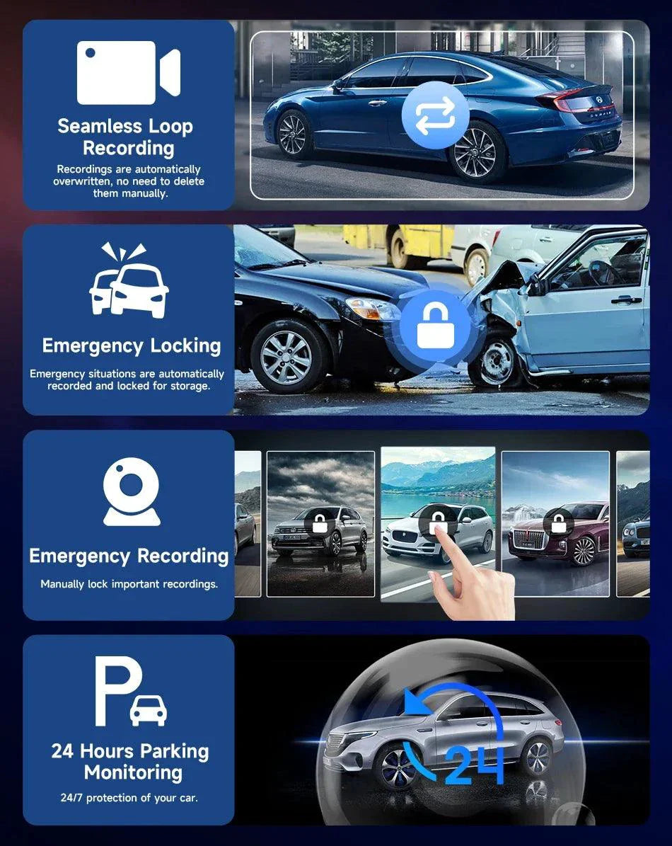 4K 10.26'' Mirror Dash Cam w/ Carplay & Android Auto