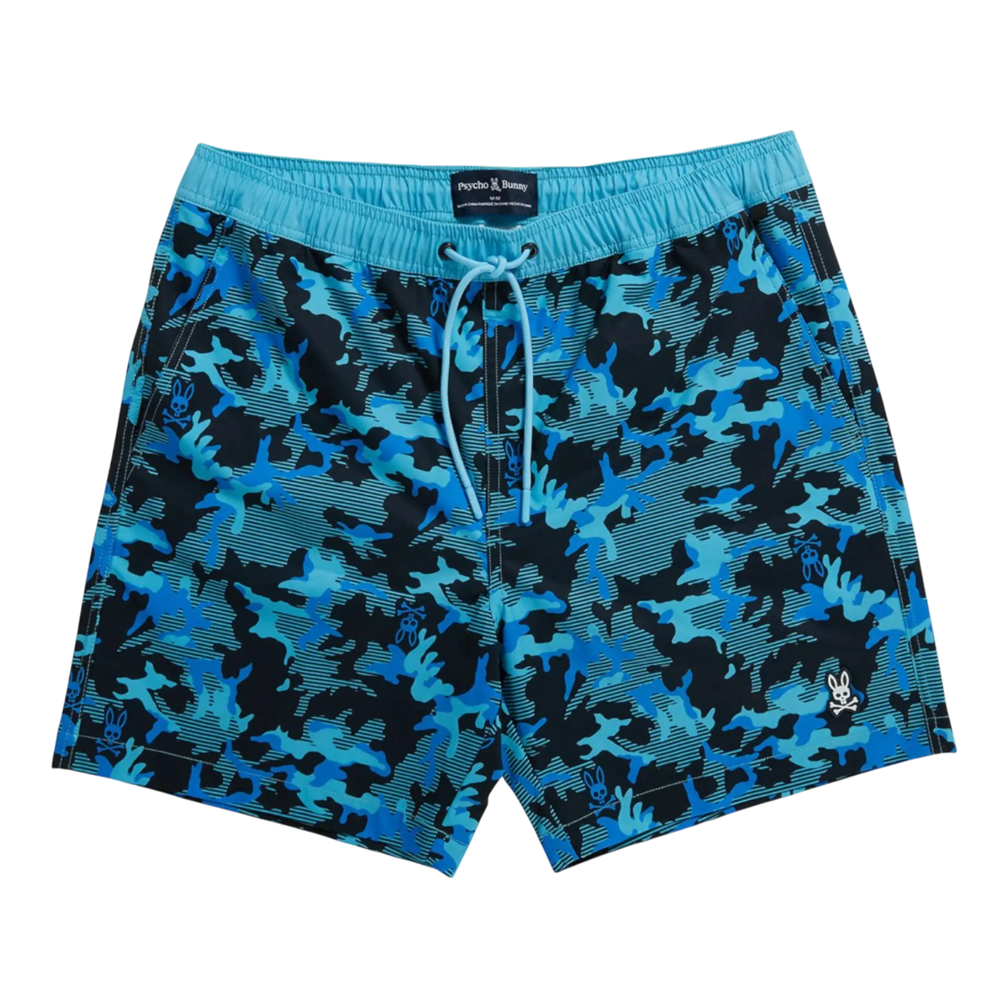 Psycho Bunny Rye All Over Print Men Swim Trunks Navy