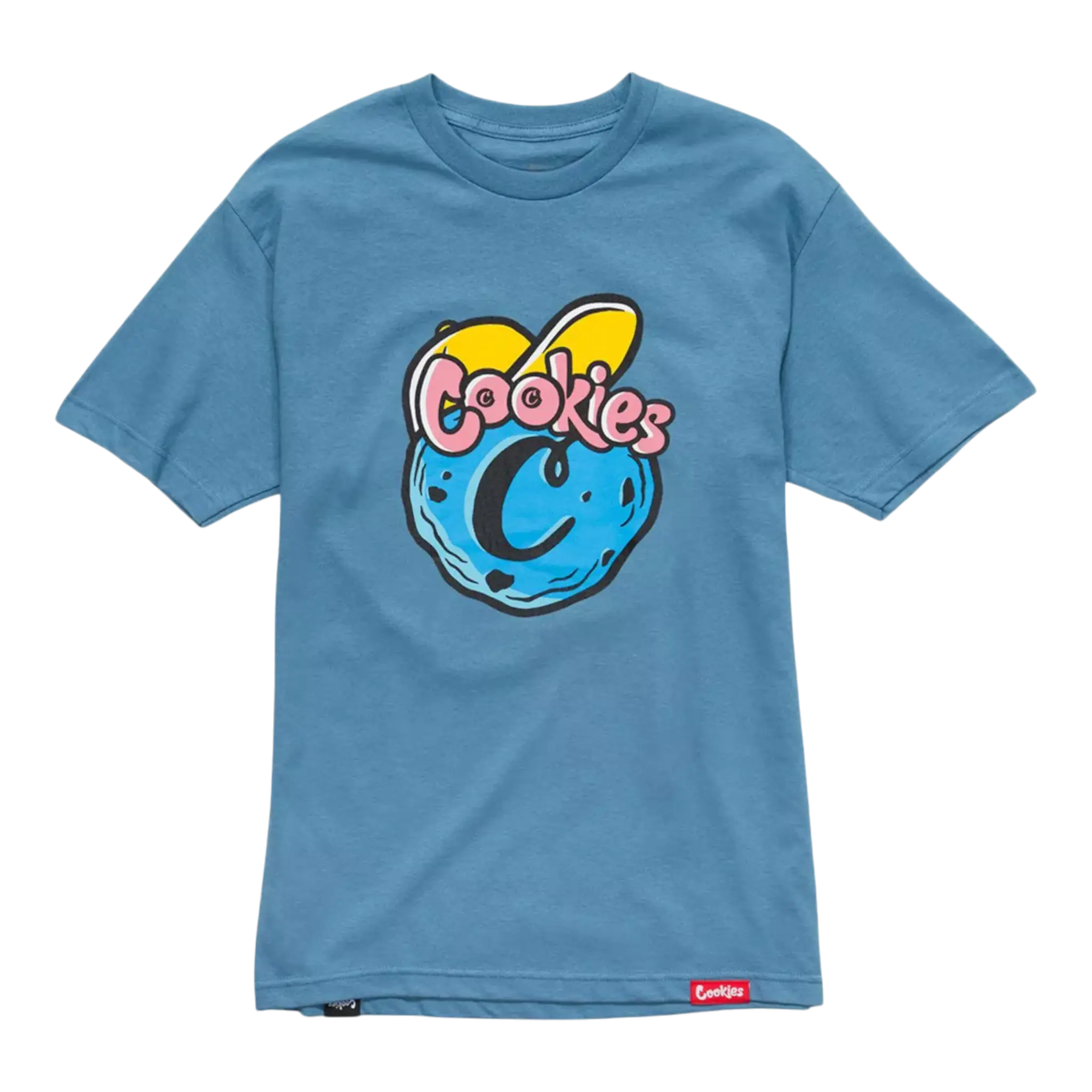Cookies Puff Print Logo T-Shirt Men Sky Blue