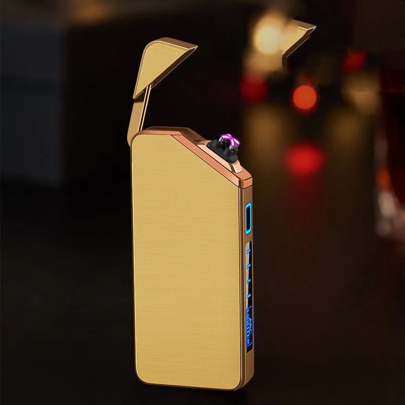Black Usb Rechargeable Metal Lighter Personality Small Windproof Electronic Modern