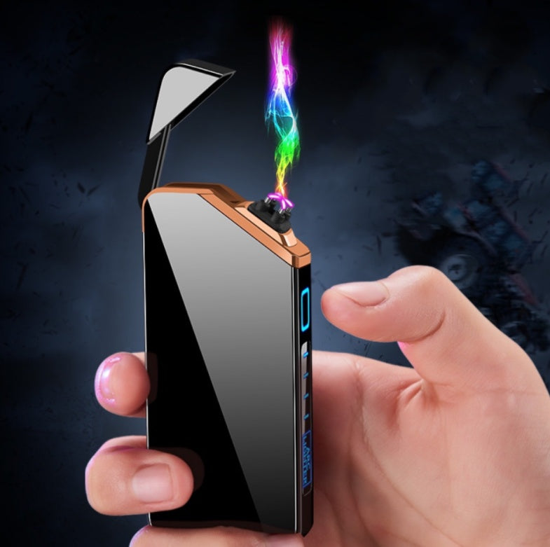 Black Usb Rechargeable Metal Lighter Personality Small Windproof Electronic Modern