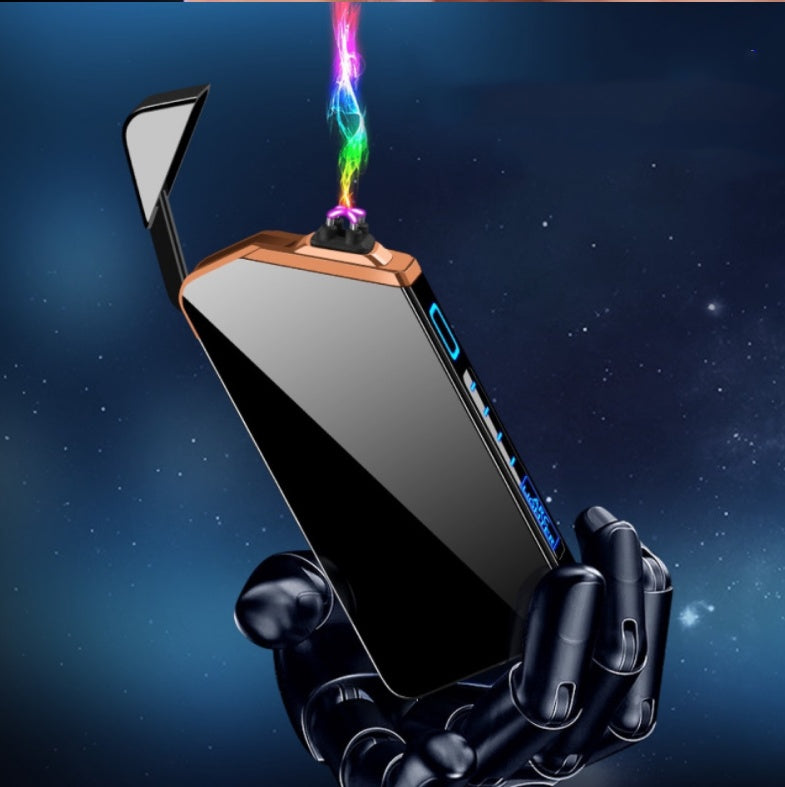 Black Usb Rechargeable Metal Lighter Personality Small Windproof Electronic Modern