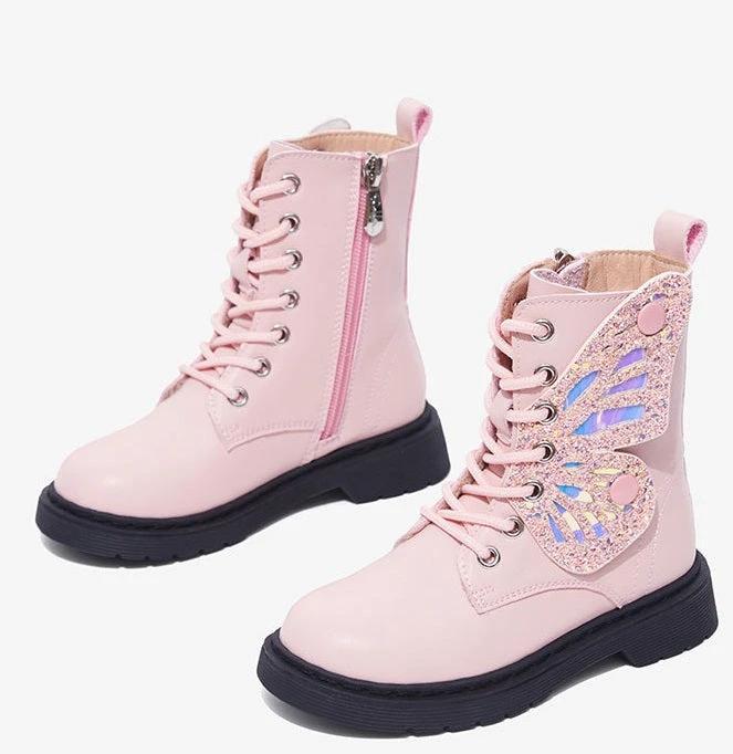 Girls' Stylish Martin Boots with Microfiber Leather