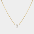 Moonbeam Dainty Cable Chain Necklace with Marquise-Cut Cubic Zirconia Pendant