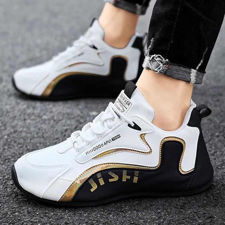 Mandotos Colorblock Lace Up Sneakers For Men Breathable Low Top Running And Walking Shoes