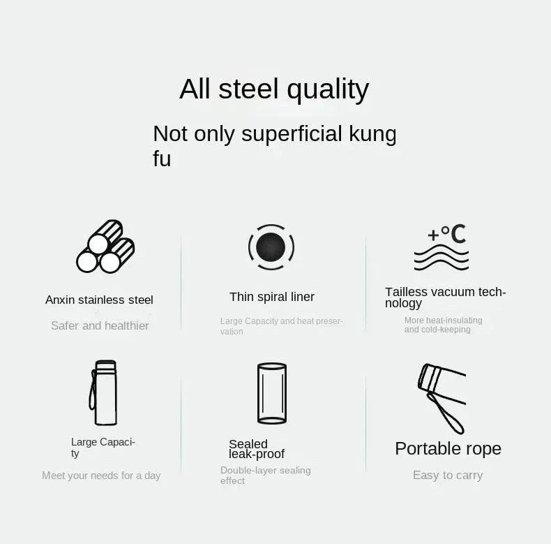 1L Thermal Water Bottle Keep Cold and Hot Thermos for Water Tea Coffee Vacuum Flasks Stainless Steel Thermos Bottle