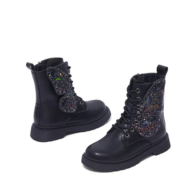 Girls' Stylish Martin Boots with Microfiber Leather