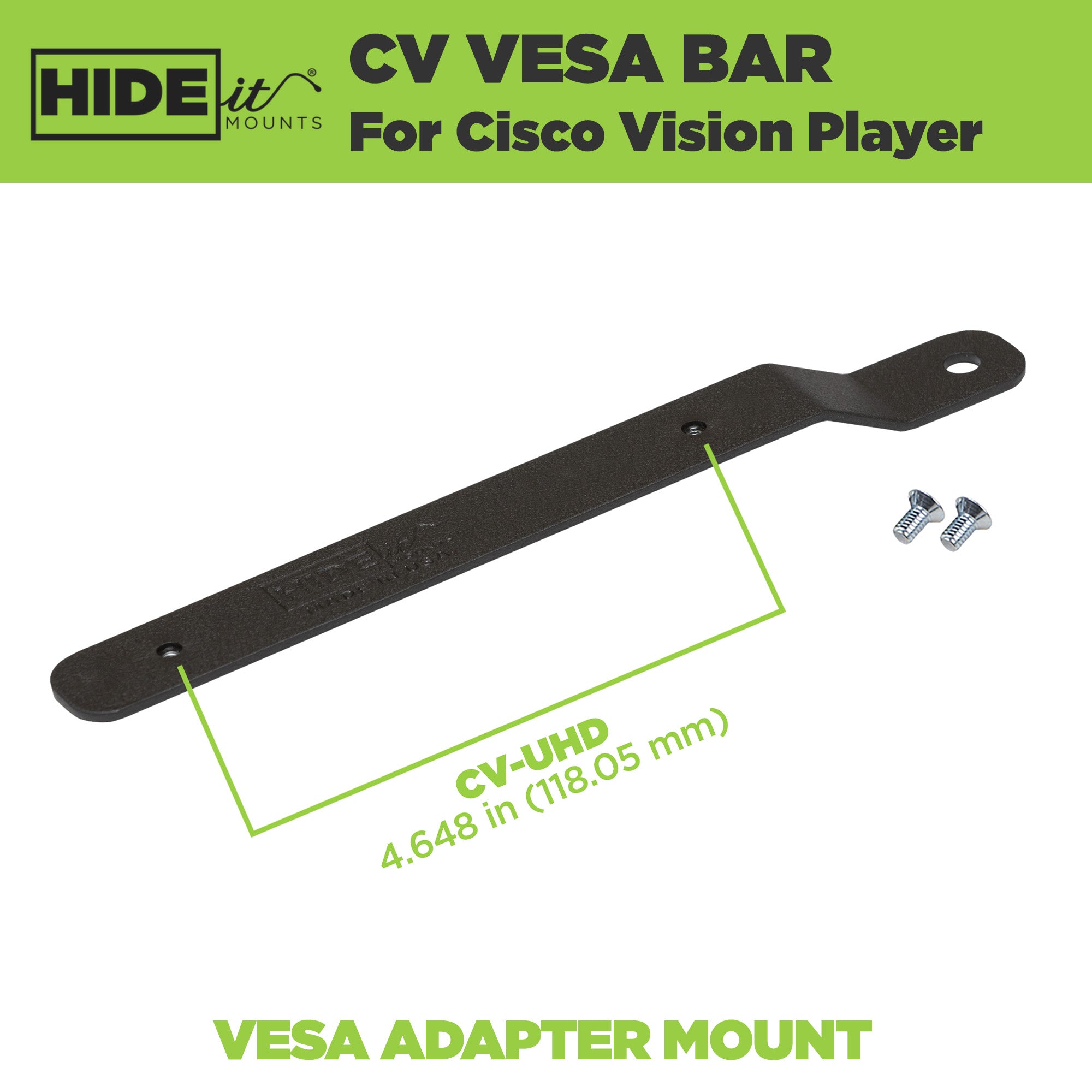 HIDEit CV | Adapter Bar for Cisco Vision UHD Media Player