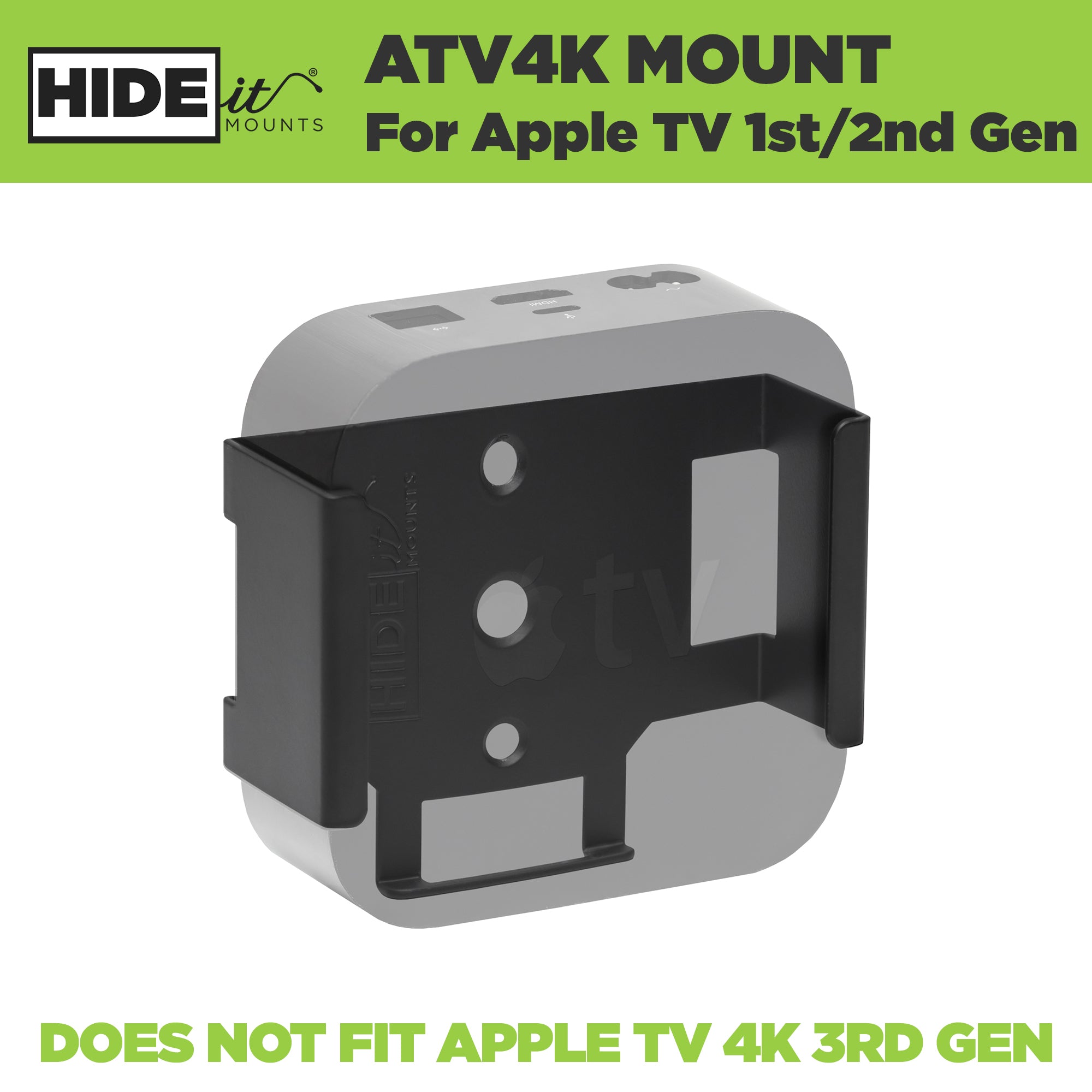 HIDEit ATV4K | 1st + 2nd Gen Apple TV 4K Wall Mount