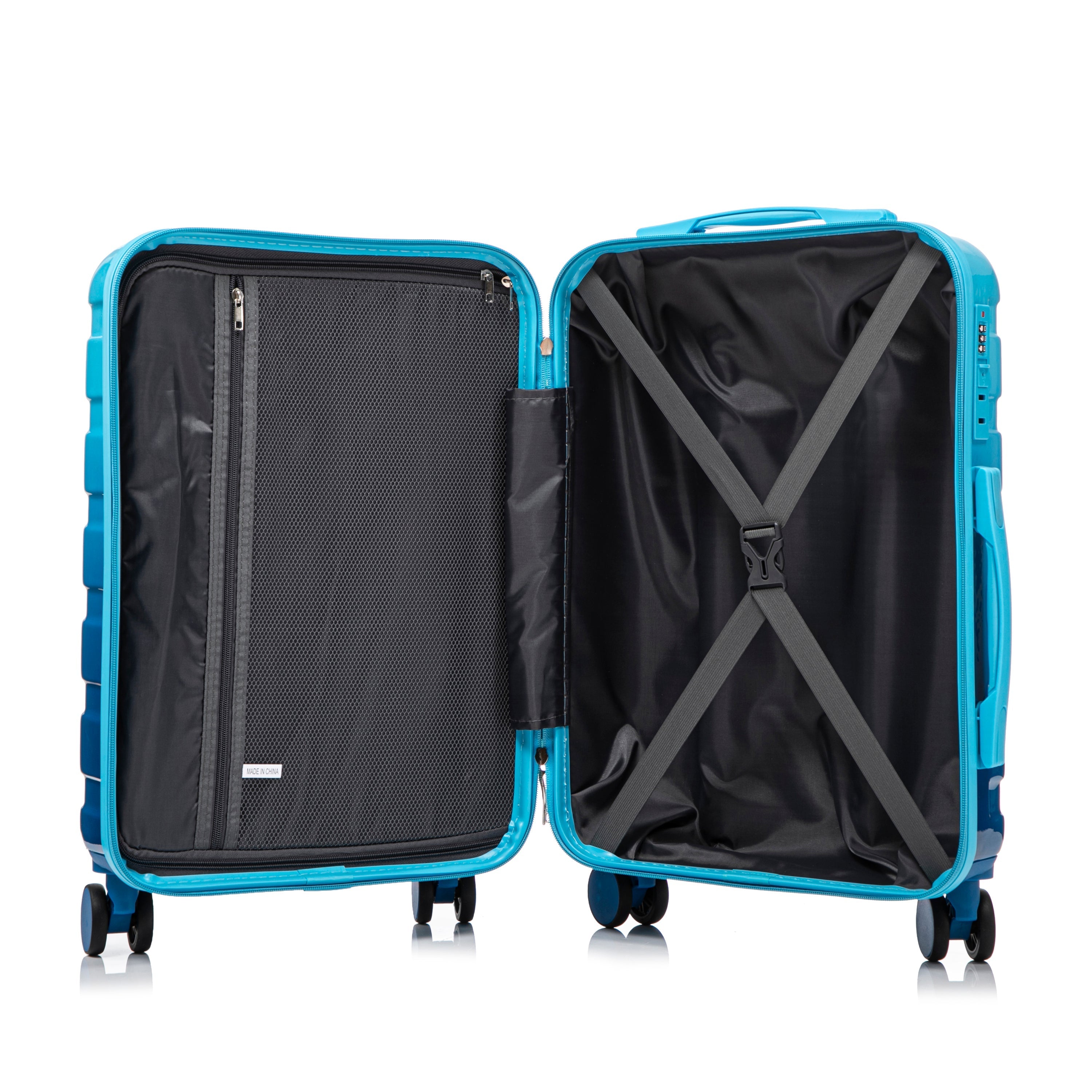 14'/20' 2-Pcs PC Spinner Wheel Luggage Set with Gradient Color and Lock