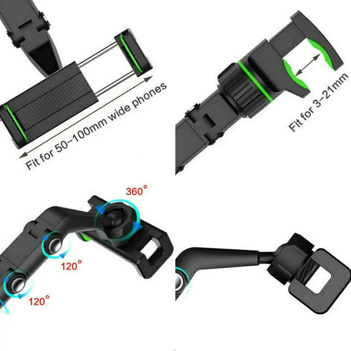 360° Adjustable Car Mirror Phone Mount