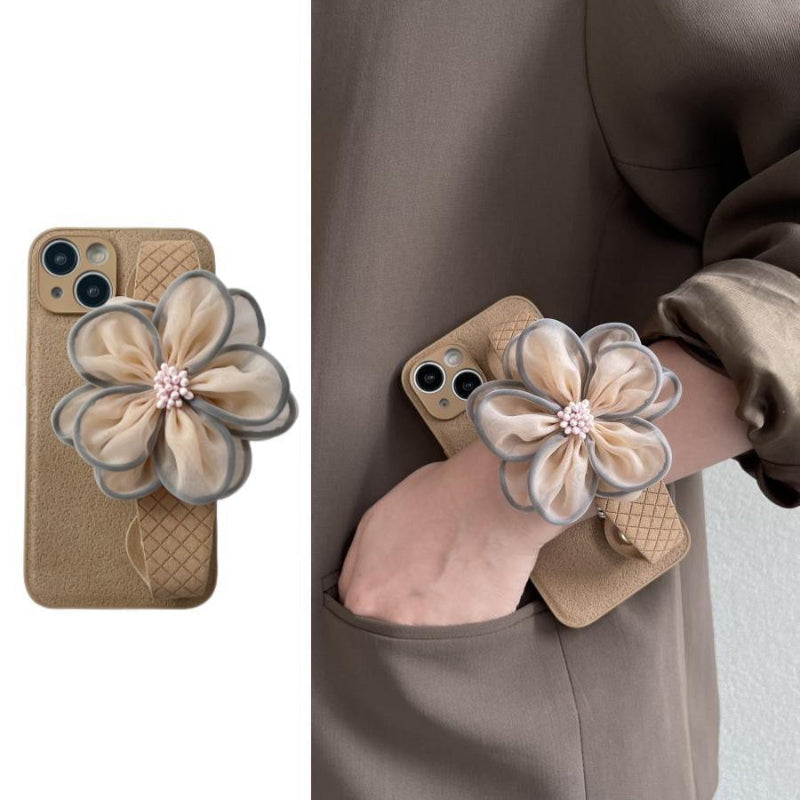 RAMODO Lace Floral Wristband iPhone Case