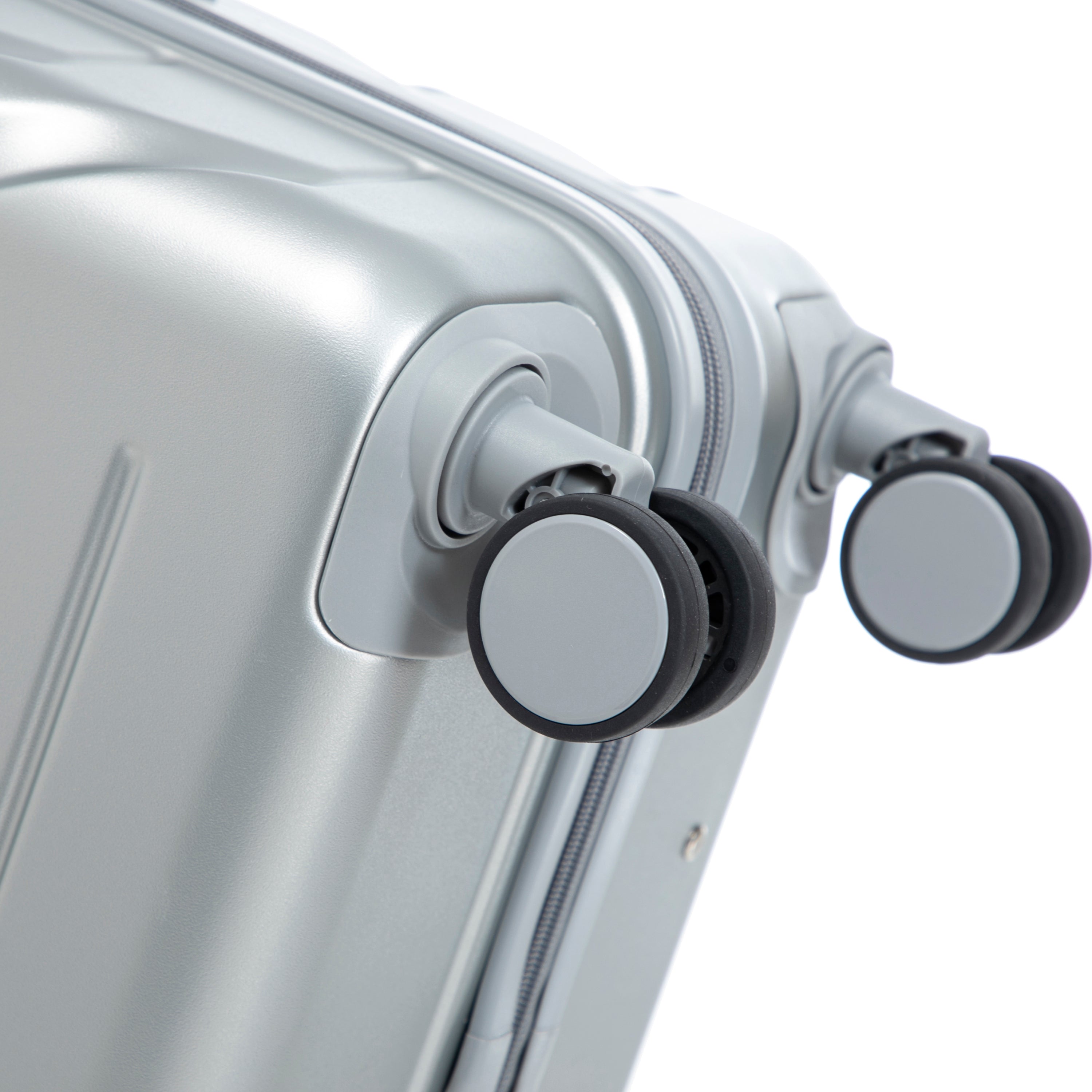 3-Piece ABS Spinner Wheel Luggage Set with Combination Lock - Silver