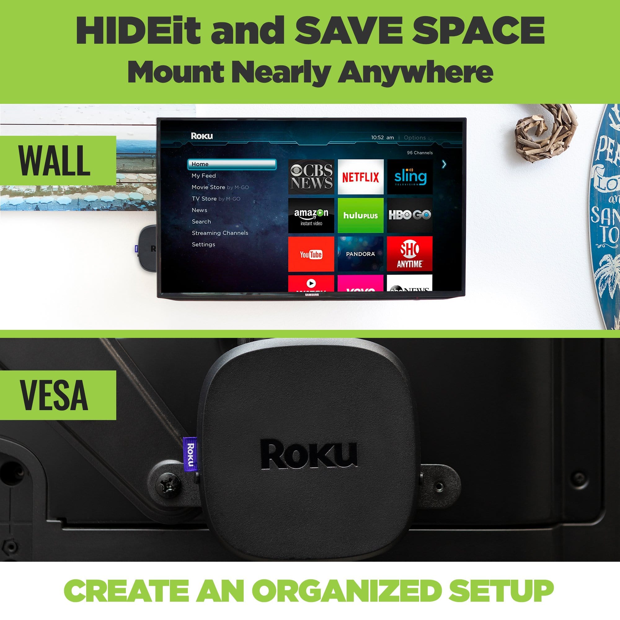 HIDEit R6 | Roku Ultra 2020 + 2024 Wall Mount