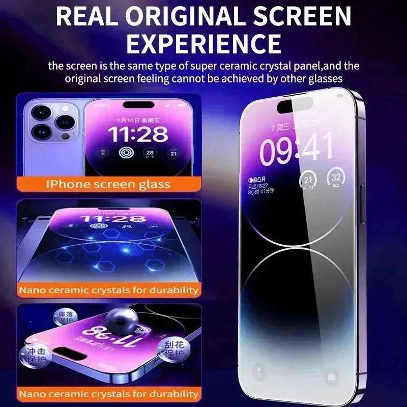 iShield Ultra-Clear Glass Screen Protector - 3-Pack, Oleophobic Coating, Easy Installation for iPhone 13/14/15 Pro & Mini
