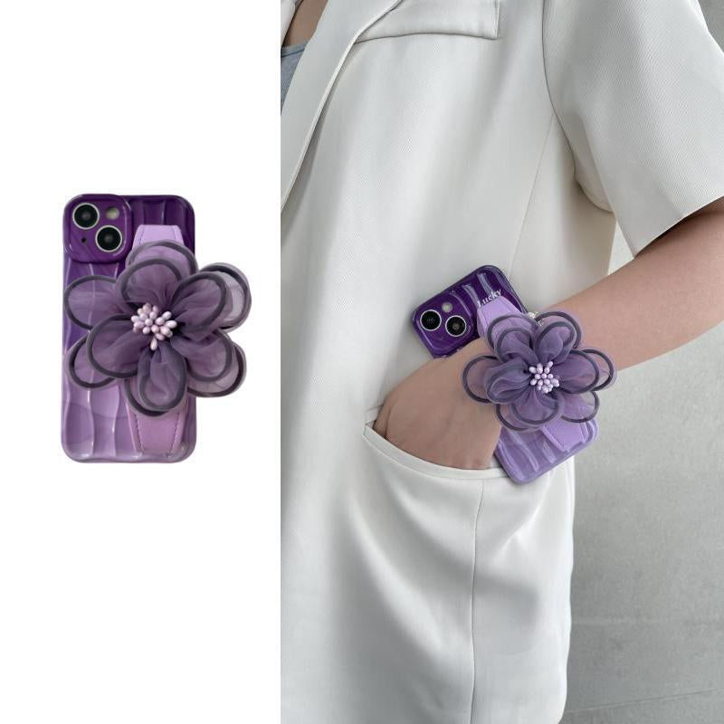 RAMODO Lace Floral Wristband iPhone Case