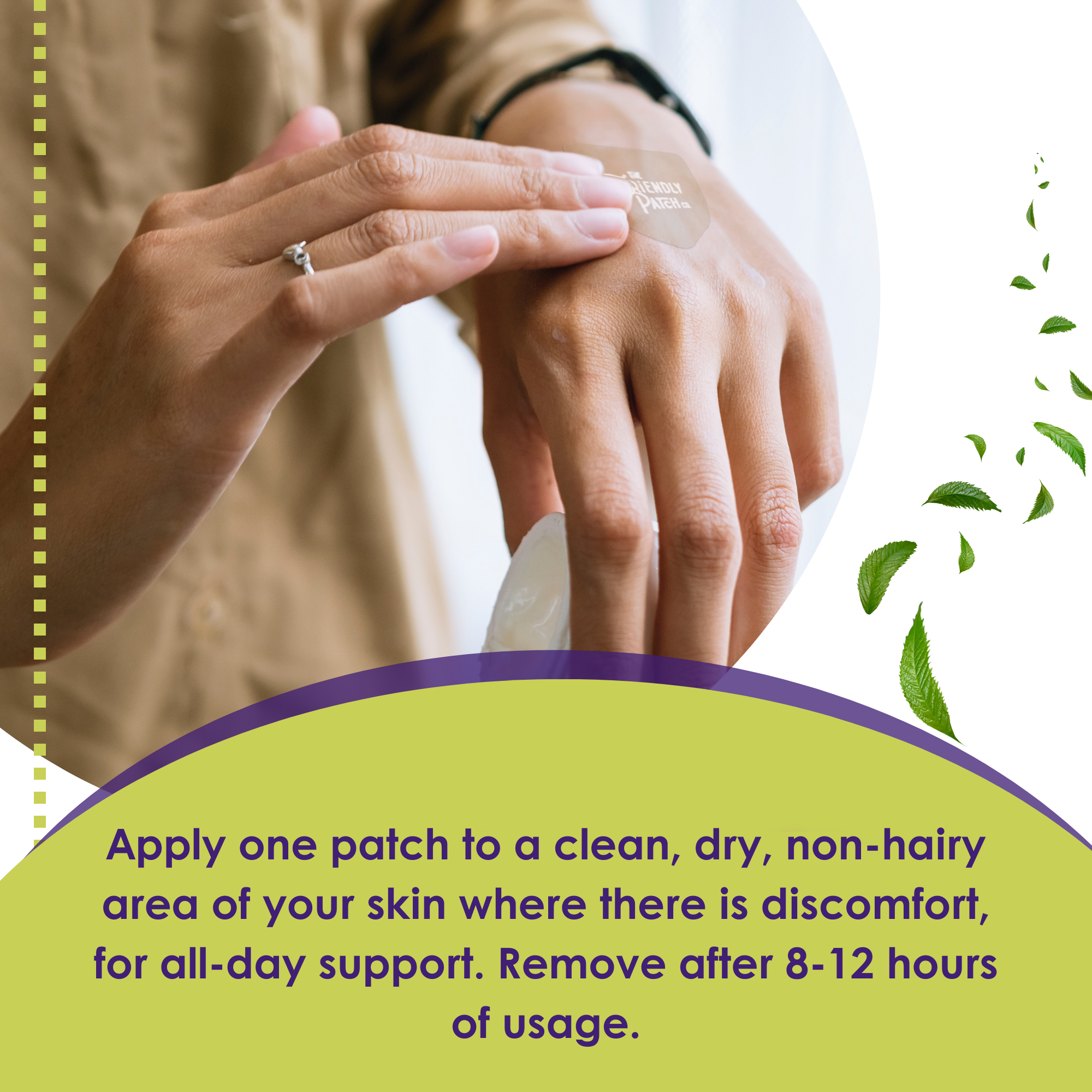 Relief Day Patch - Arnica, White Willow Bark, Menthol for soreness and discomfort