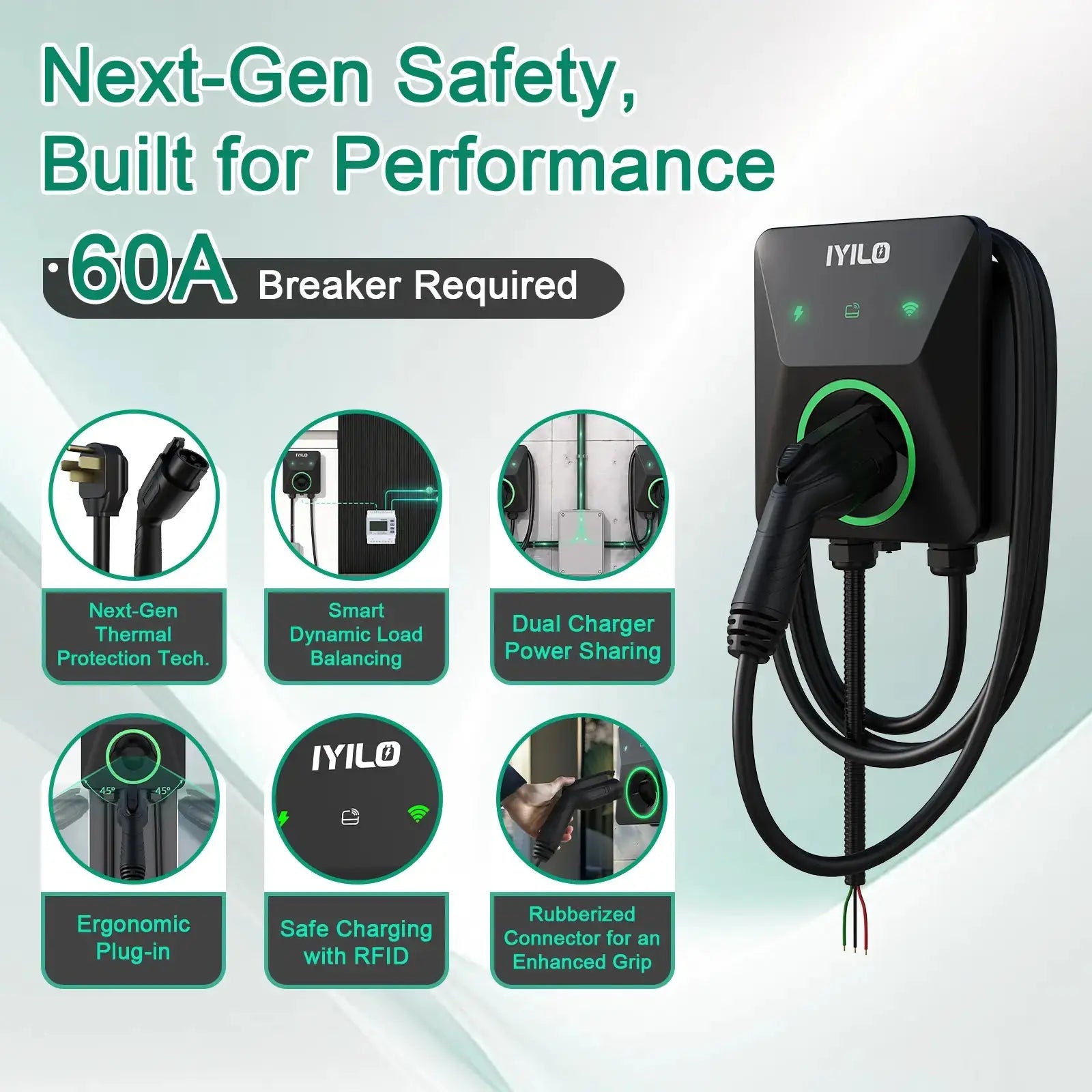 IYILO Pro EV Charger level 2 Hardwired with energy meter - 48A