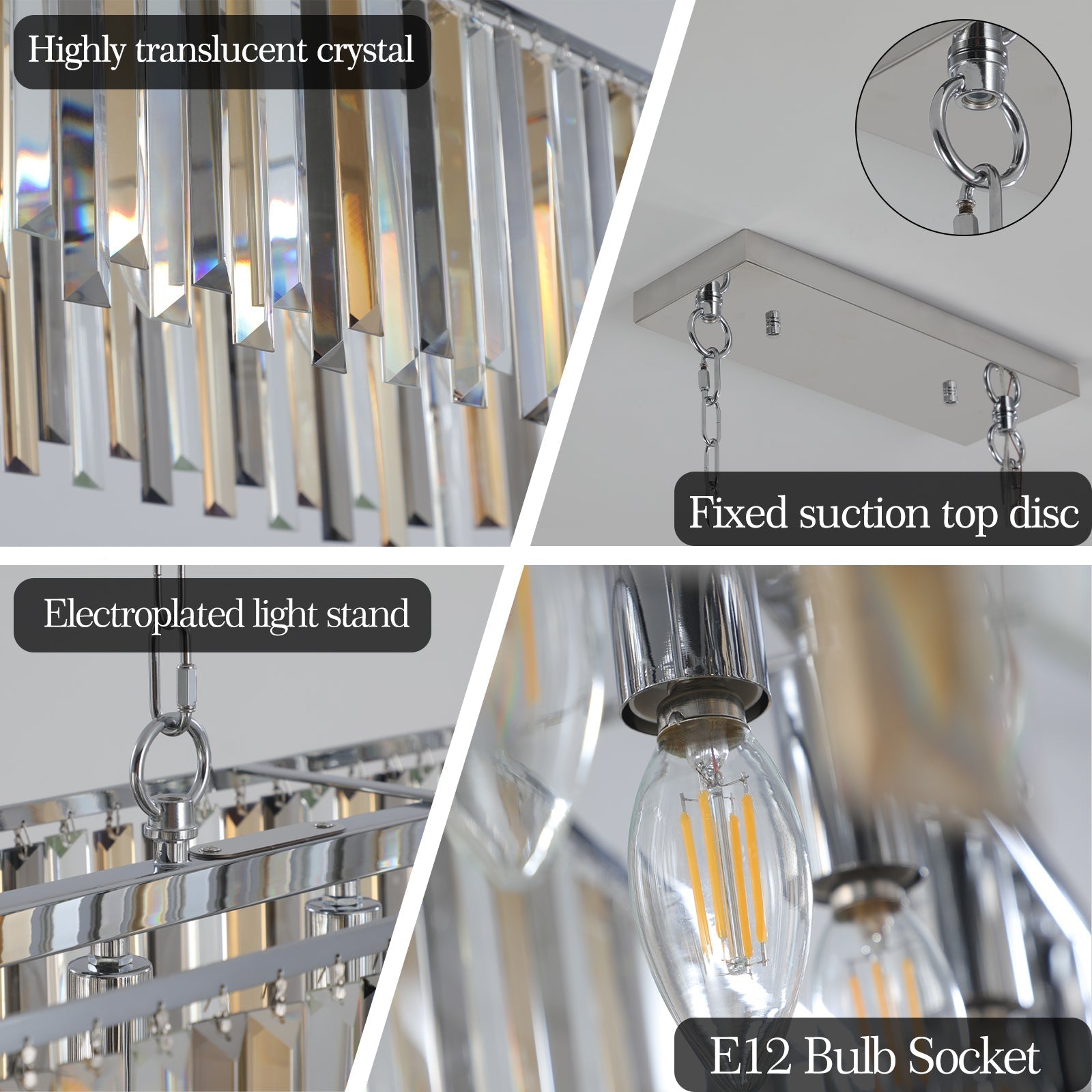 Modern Oval Crystal Ceiling Chandelier