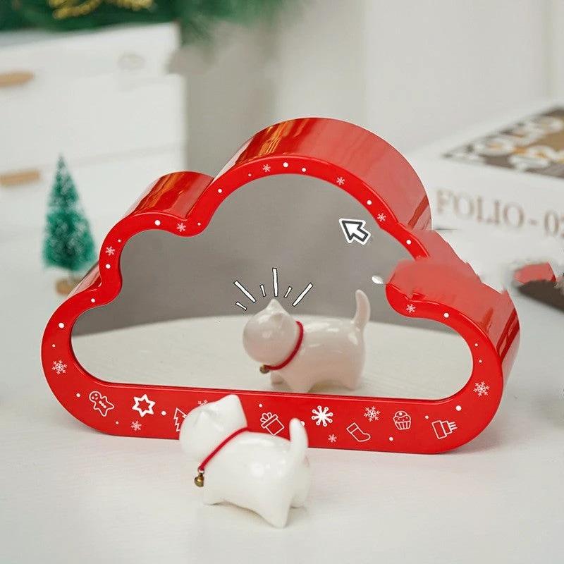 Mandotos Christmas Cloud Night Lamp With LED Lights Mirror Frame Assembled Building Blocks