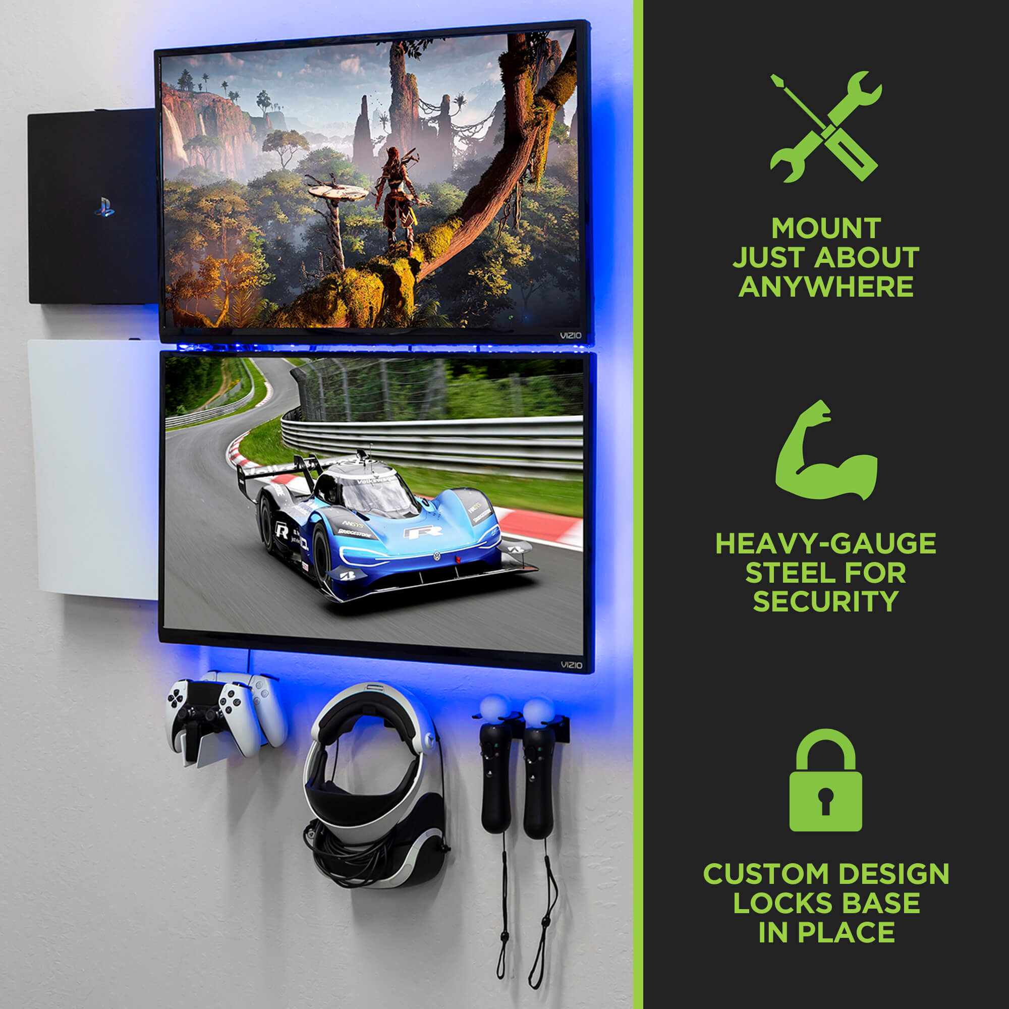 HIDEit PS5 DS | PS5 DualSense Charging Station Wall Mount