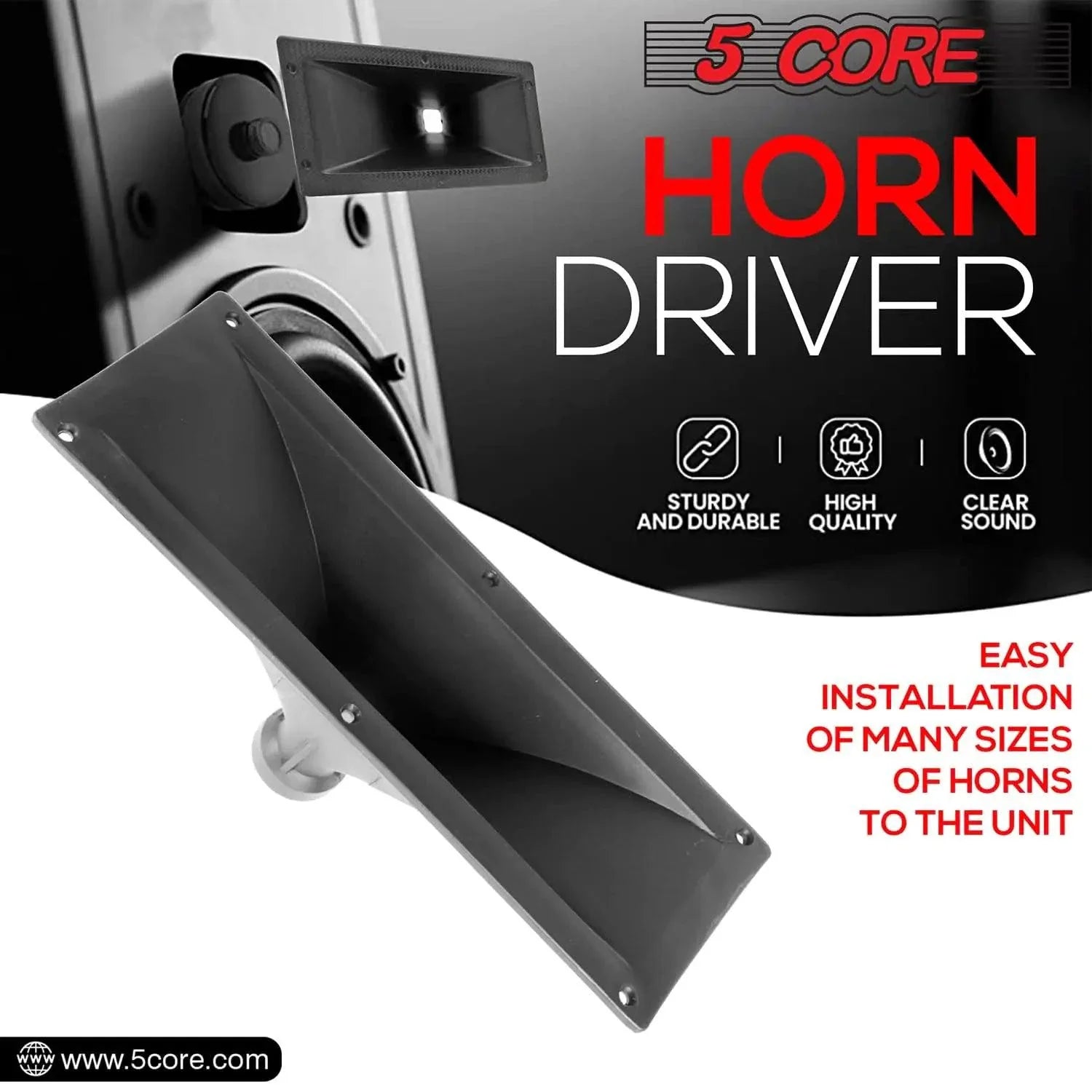 5Core Heavy Duty Horn Tweeter 4x10 Universal Fit