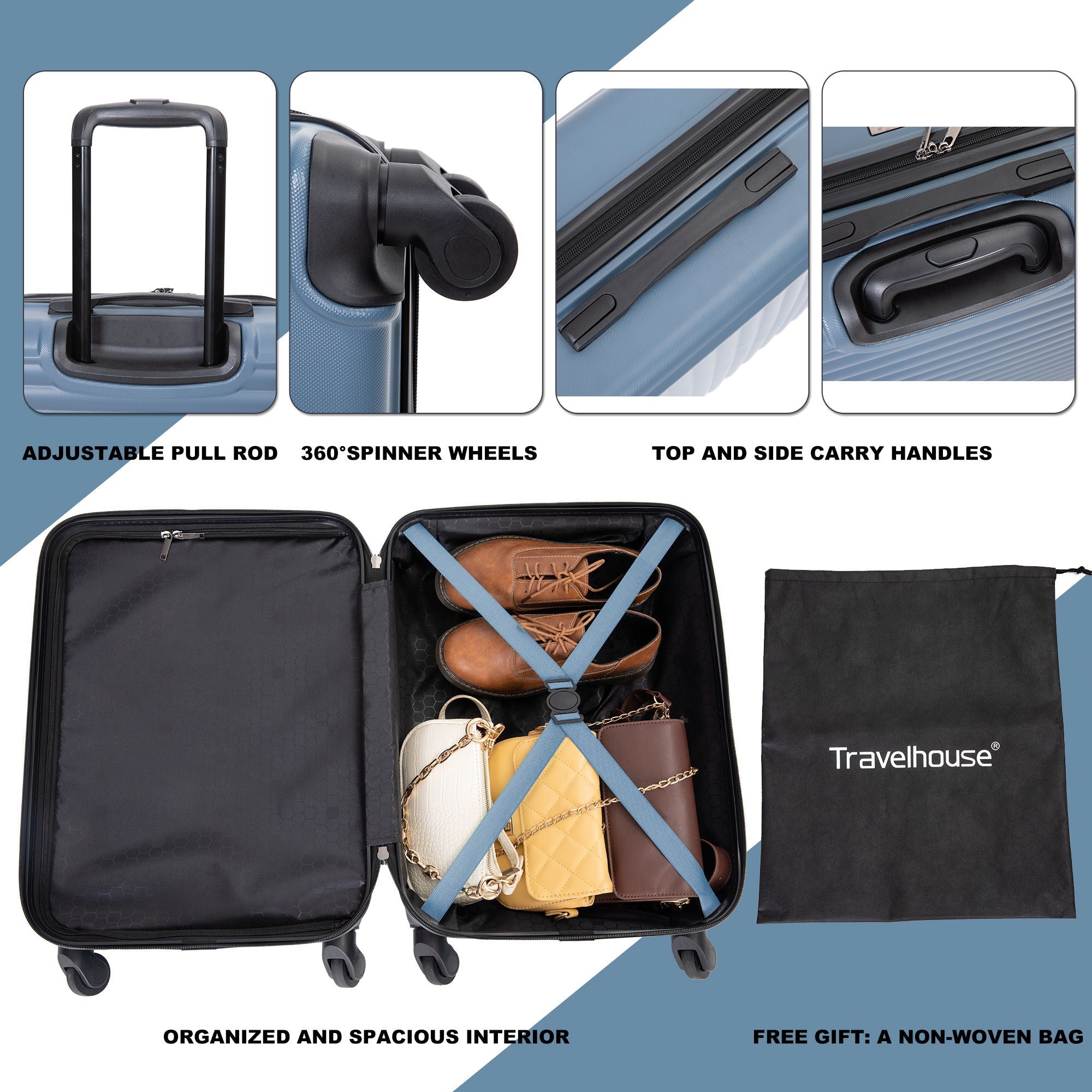 20" Carry On Lightweight Hardside Luggage with Spinner Wheels