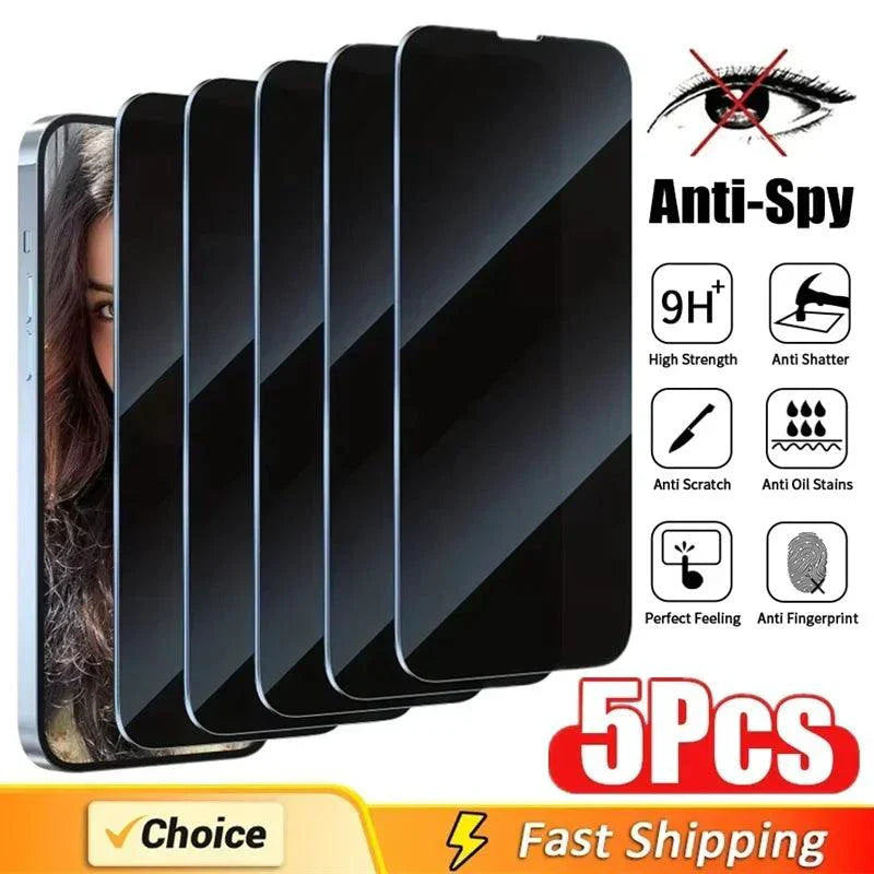 iShield Full Cover Privacy Screen Protector - 8K Anti-Spy Glass for iPhone 15, 14, 13, 12, 11, Pro Max, Mini, XR, XS, MAX