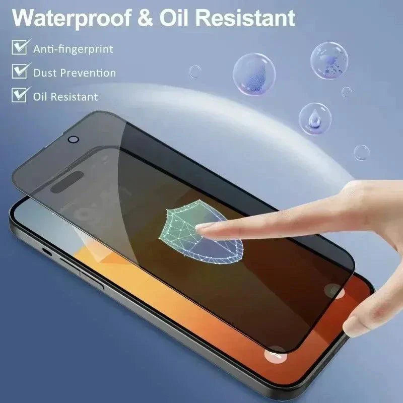 iShield Full Cover Privacy Screen Protector - 8K Anti-Spy Glass for iPhone 15, 14, 13, 12, 11, Pro Max, Mini, XR, XS, MAX