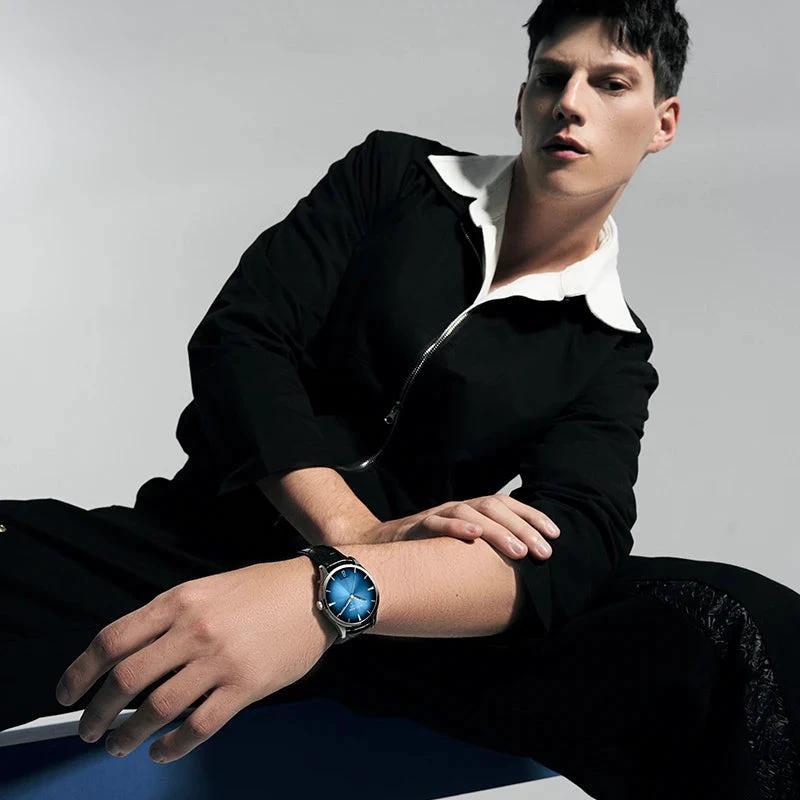 Men's Automatic Watch with 80-Hour Power Reserve - Blue Dial