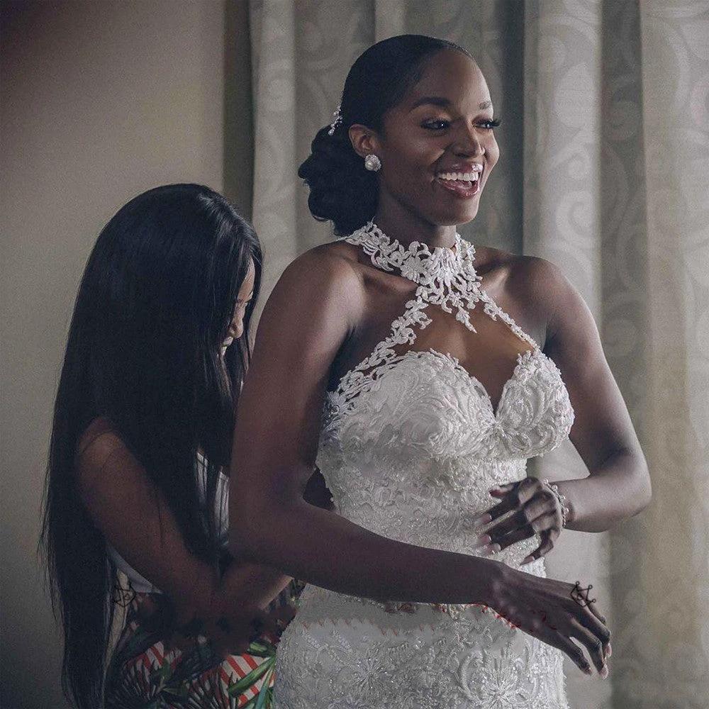 Mermaid Wedding Dress with Vintage Lace Beading