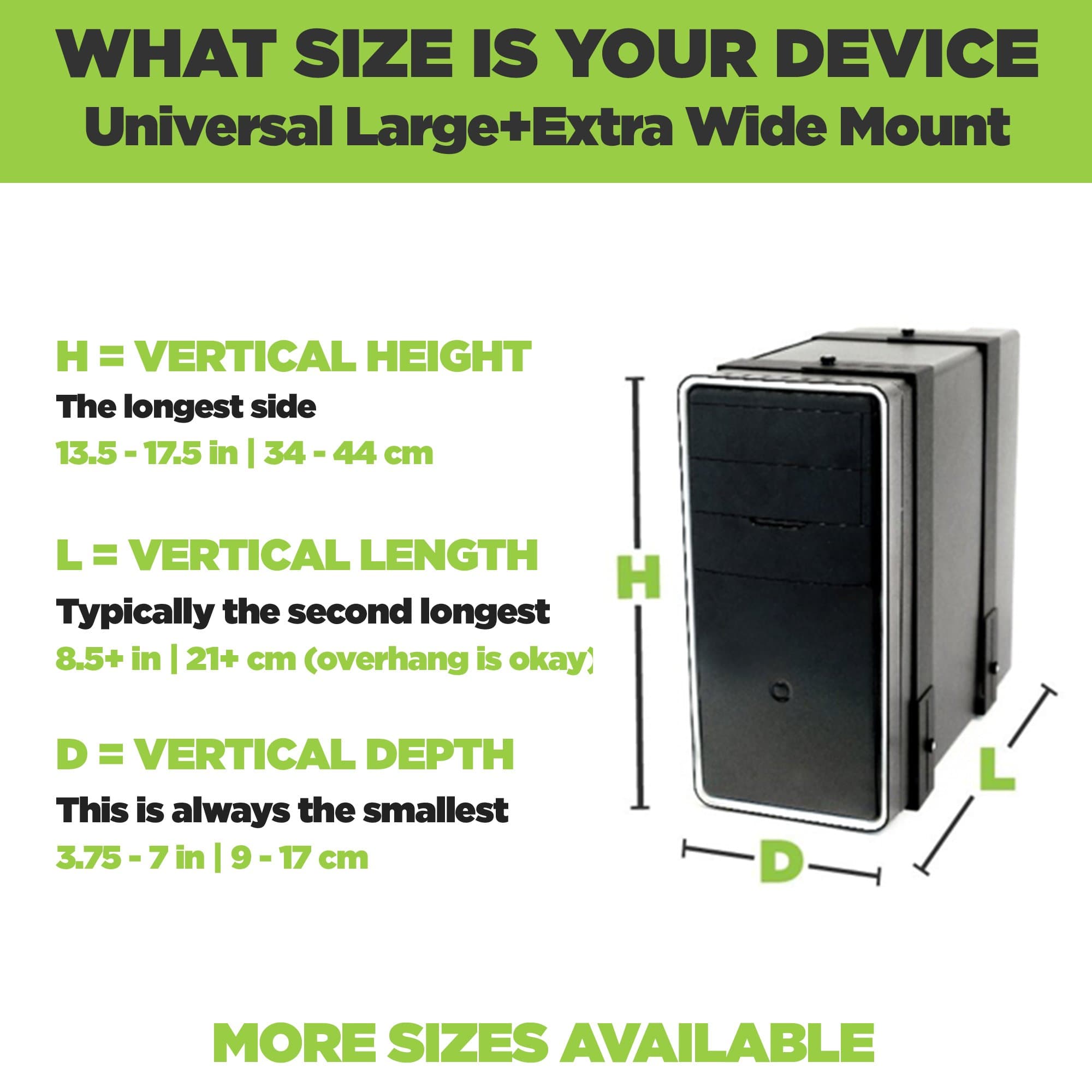 HIDEit Uni-LXW | Adjustable Large Extra-Wide PC Mount