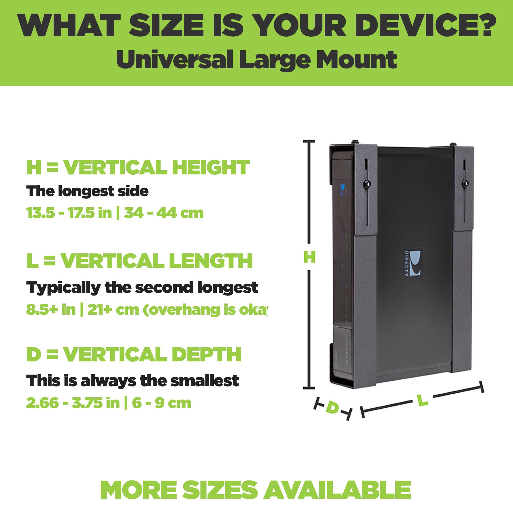 HIDEit Uni-L | Adjustable Large Device Wall Mount - BACKORDERED UNTIL 02/16. ORDER WILL SHIP ONCE ALL ITEMS ARE IN STOCK