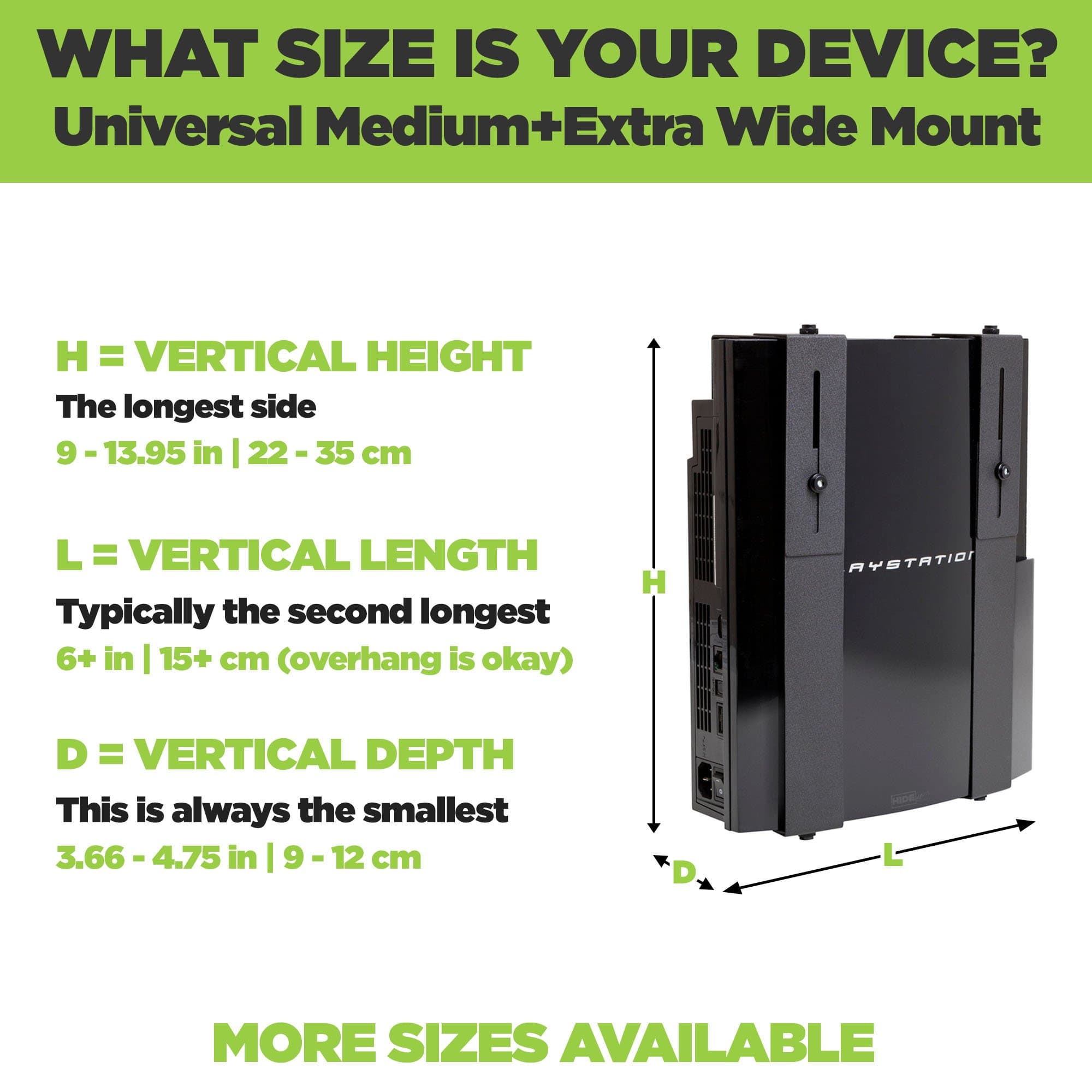 HIDEit Uni-MXW | Adjustable Classic PS3 Wall Mount