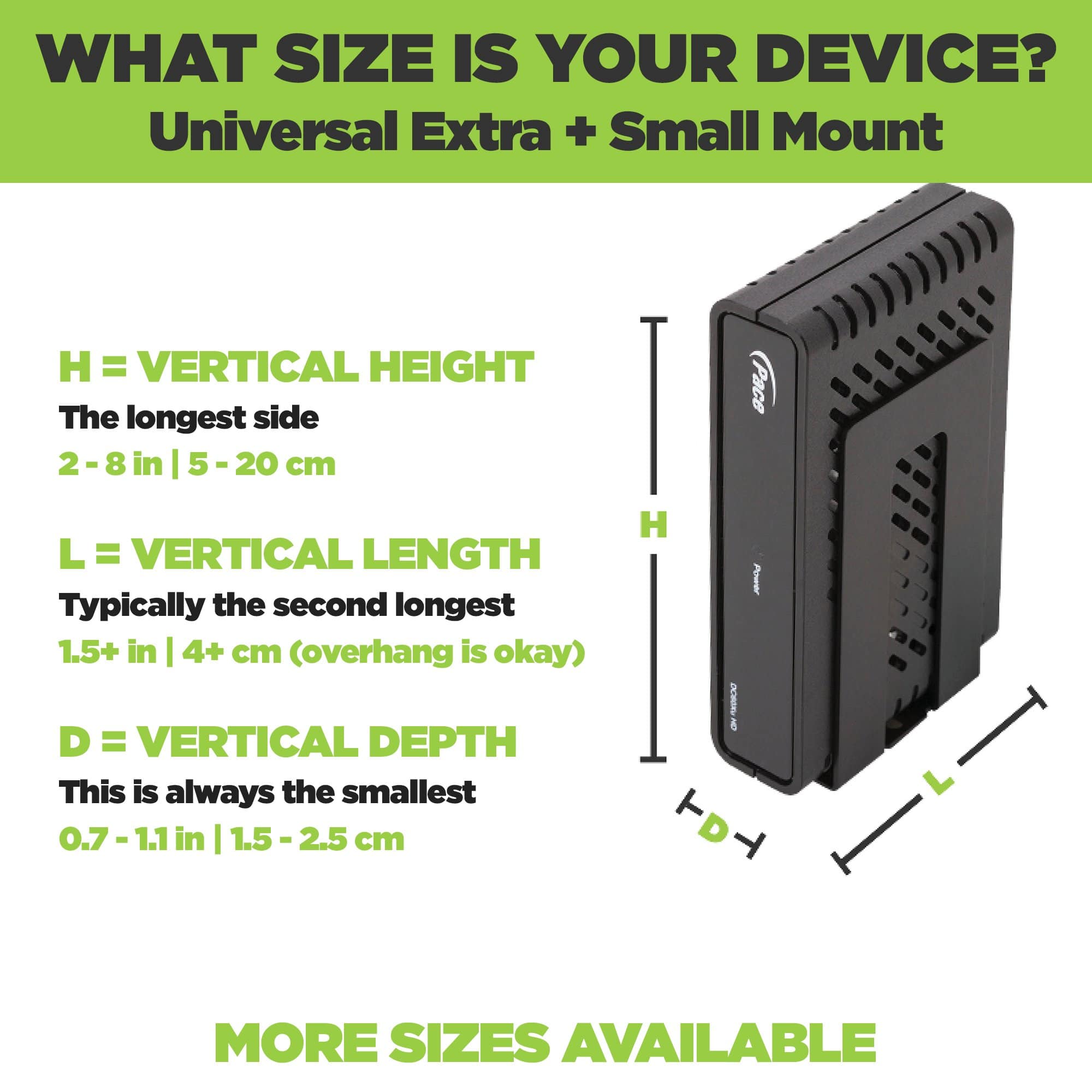 HIDEit Uni-XS | Adjustable Extra Small Electronic Device Wall Mount