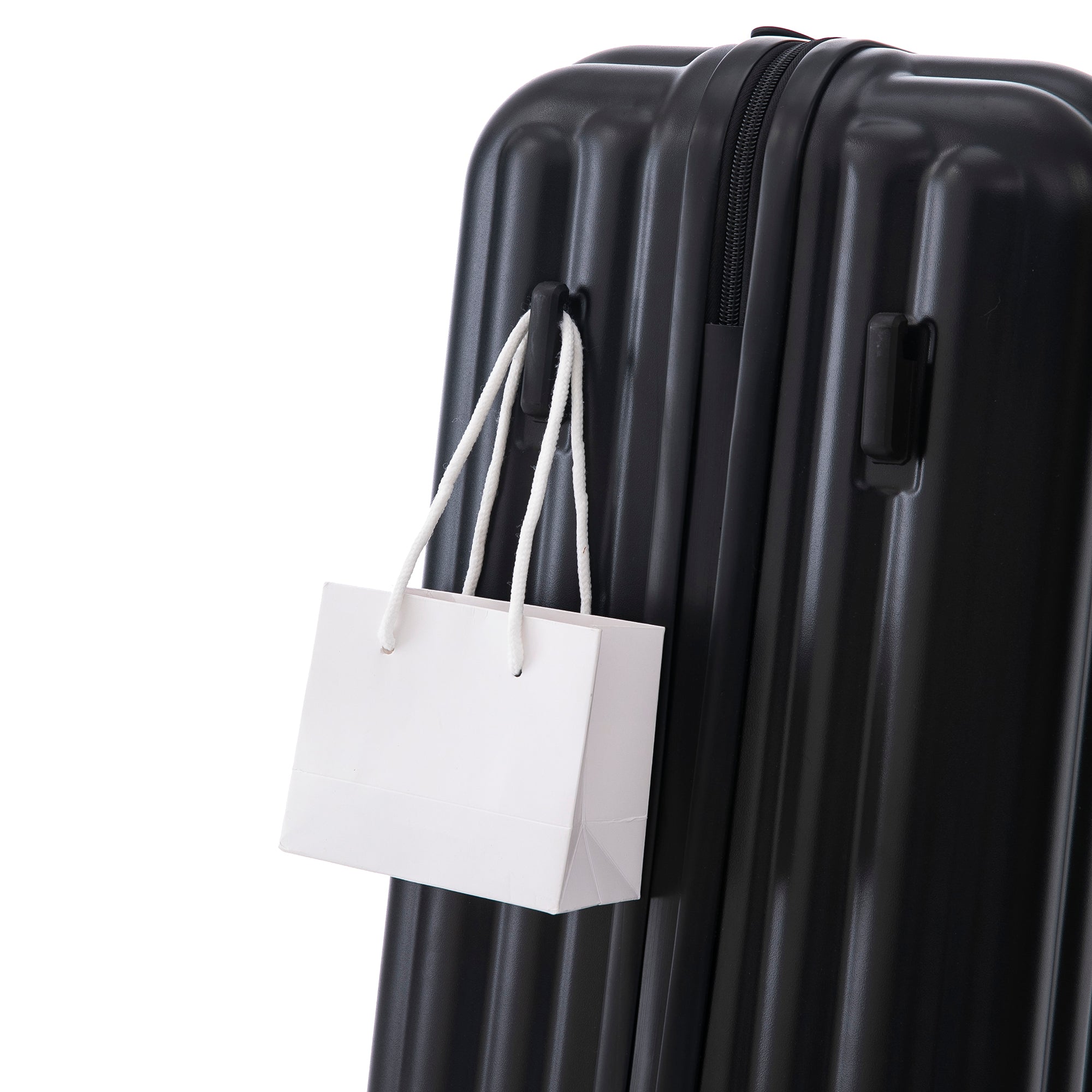ABS Spinner Wheel Luggage Carry On Suitcase with Cup Holder and USB Port