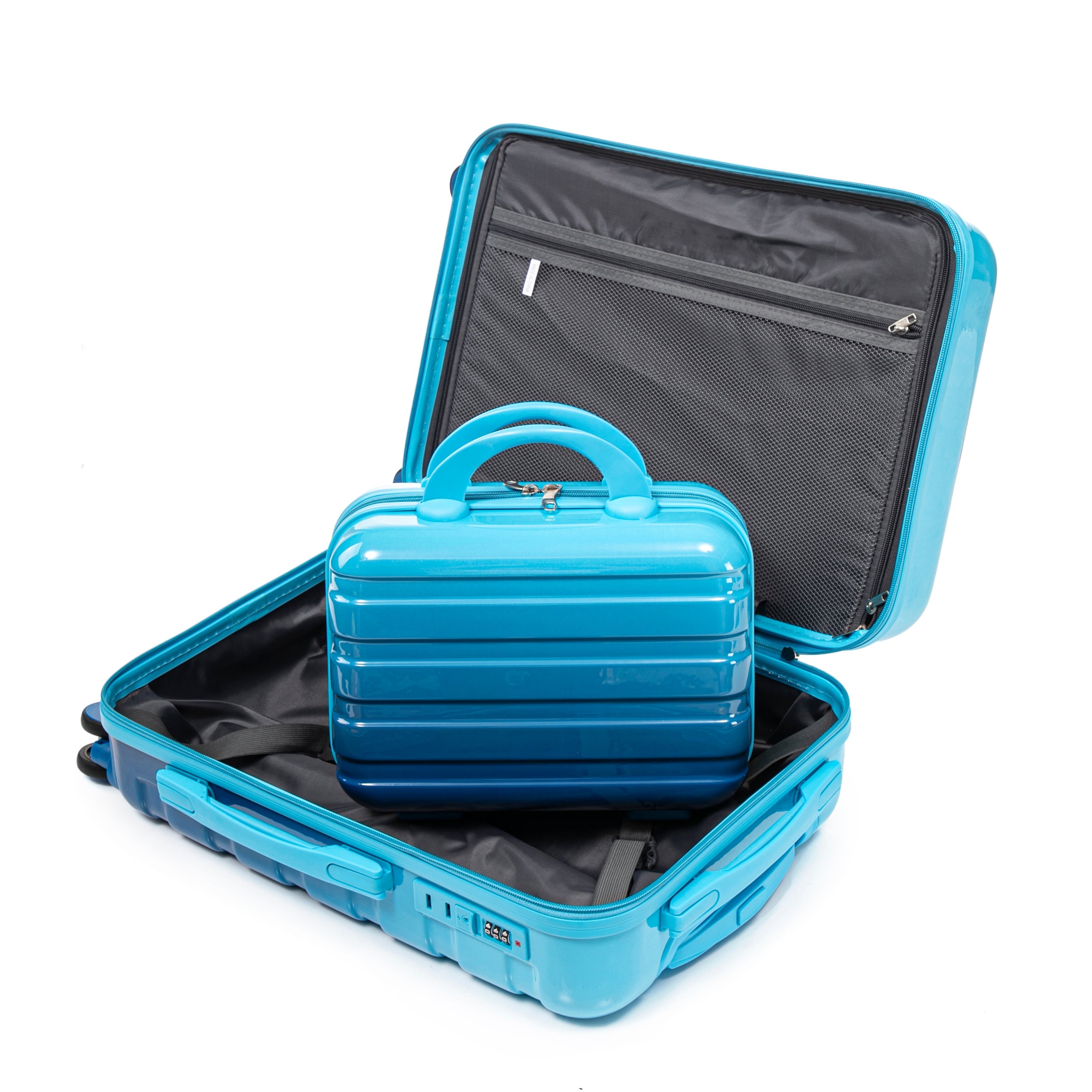 14'/20' 2-Pcs PC Spinner Wheel Luggage Set with Gradient Color and Lock