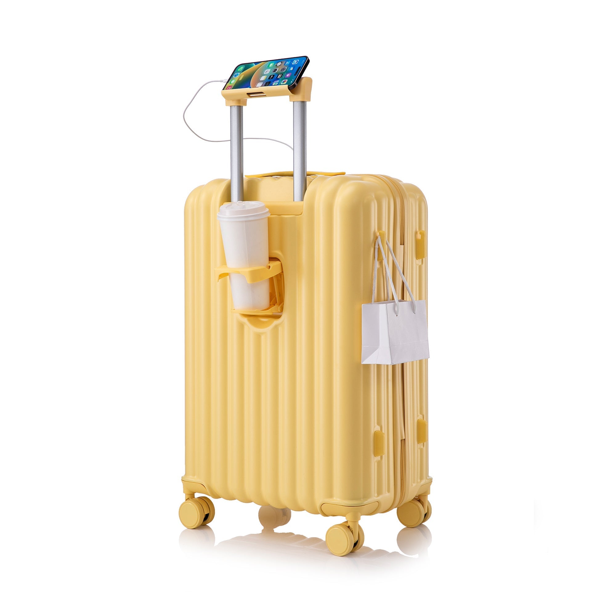 20'/24'/28' ABS Spinner Wheel Luggage Set with USB Port & Cup Holder