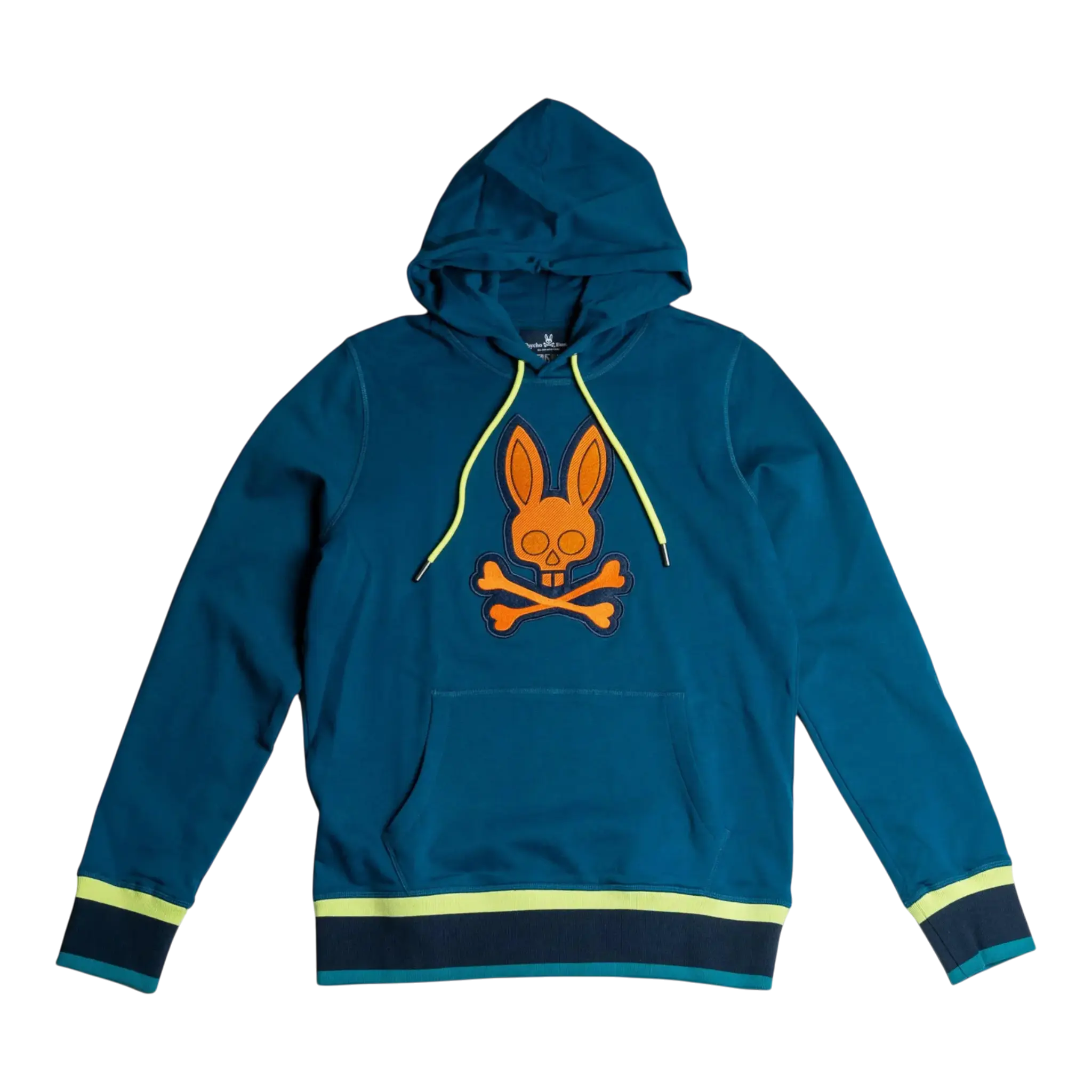 Psycho Bunny Corby Twill Logo Men Hoodie Midnight Ocean Blue