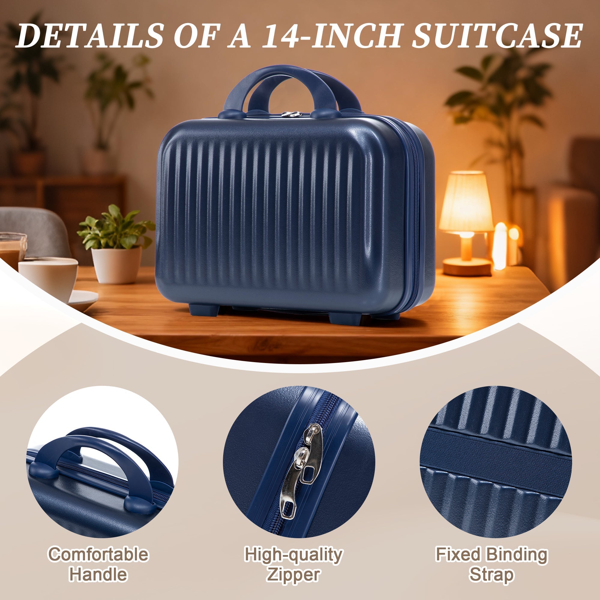 14'/20' 2-Piece ABS Spinner Wheel Luggage Set with Combination Lock