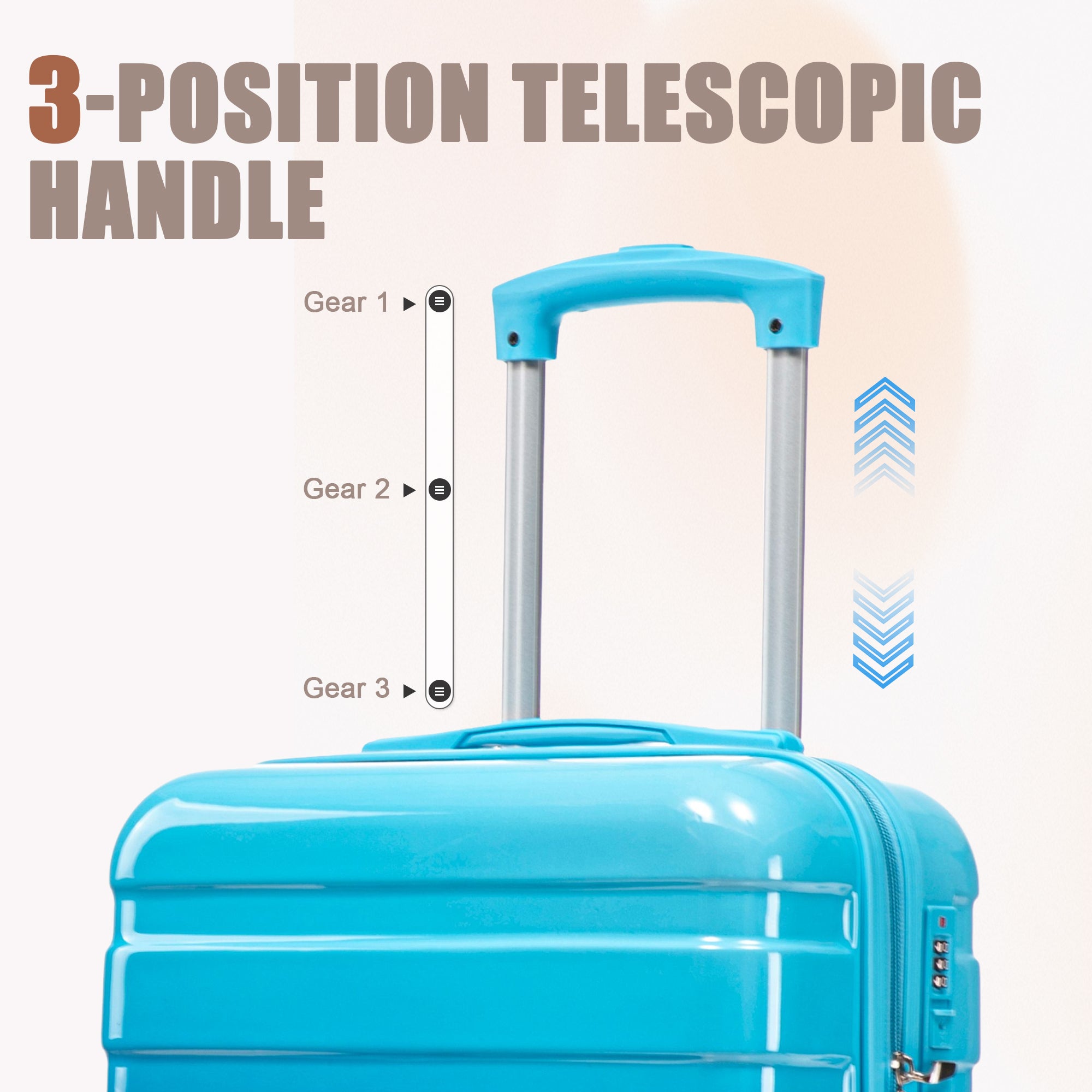 14'/20' 2-Pcs PC Spinner Wheel Luggage Set with Gradient Color and Lock