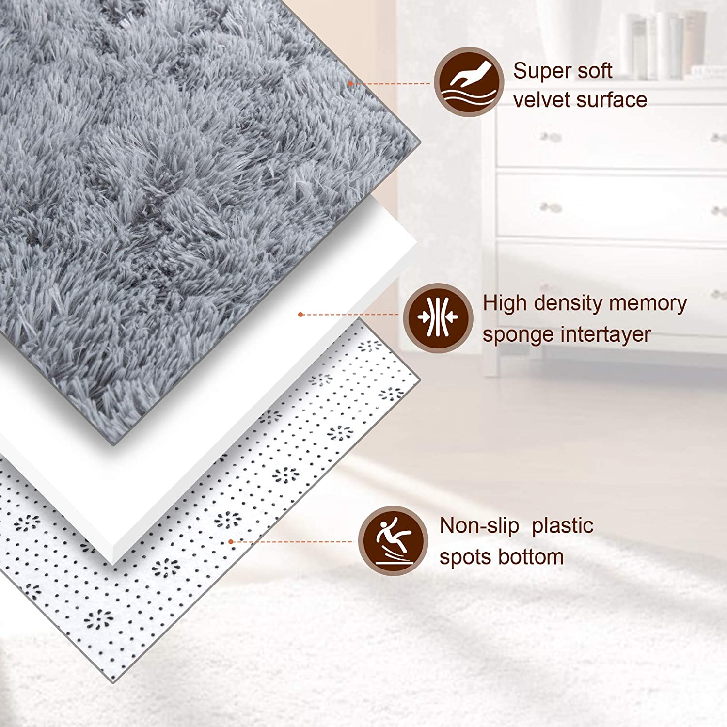 Luxurious Plush Carpets: Ultra-Soft Modern Area Rugs for Stylish Living Rooms, Playful Children's Bedrooms, and Chic Home Decor