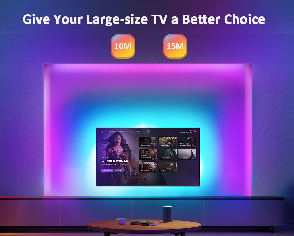 Vivid ColorRGB 5050 LED Strip Light: Bluetooth App-Controlled, USB-Powered, Flexible Ribbon Tape for TV Backlight with 16 Million Colors