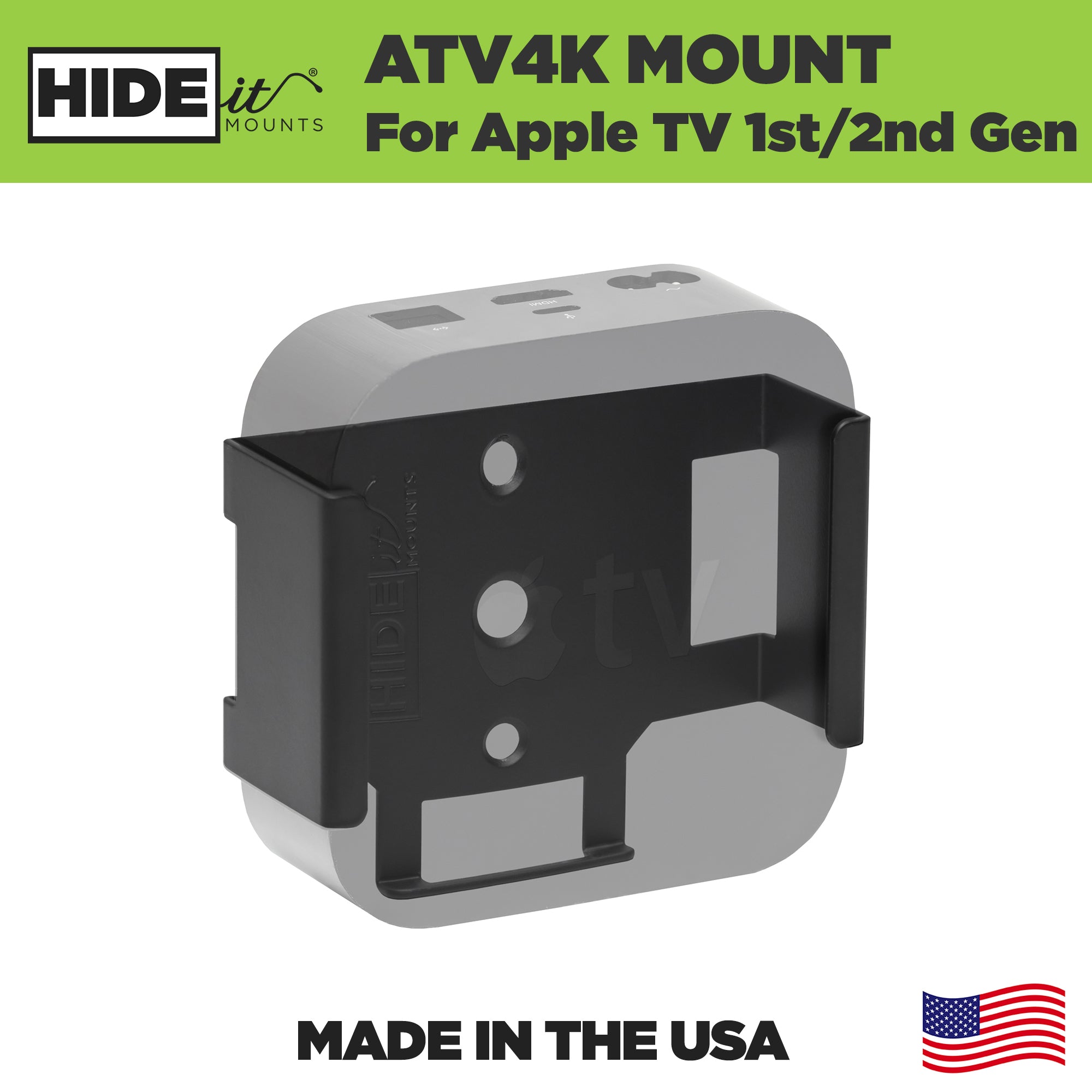 HIDEit ATV4K | 1st + 2nd Gen Apple TV 4K Wall Mount