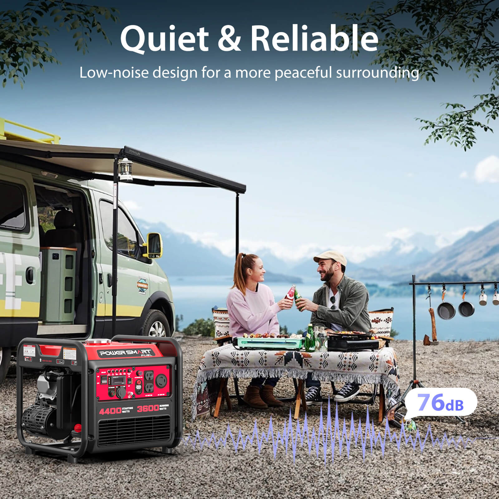 4400W Open Frame Inverter Generator w/ CO Alert DL5040C