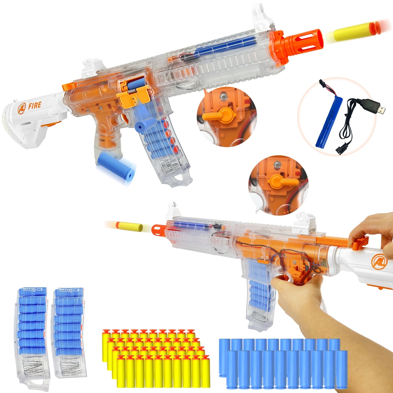 Automatic 416 Toy Gun, Electric Suction Darts Toy Gun, H416 Toy Gun, two shooting modes, for adults, teenagers, holiday gifts, birthday gifts, Halloween and Christmas gifts.
