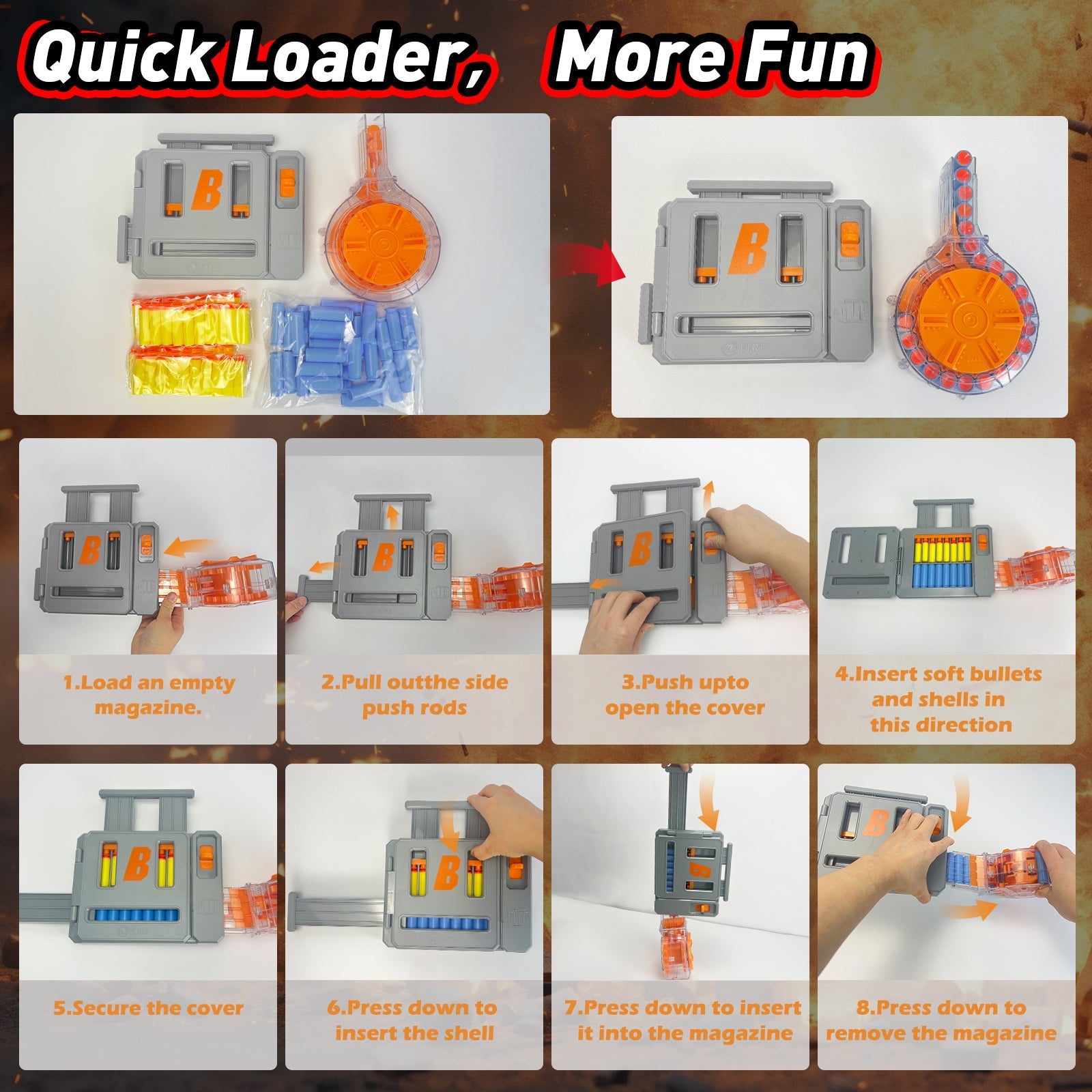 Semi-Automatic Toy Gun with Rechargeable Battery, 22-Round Magazine, and Shell Ejection Feature