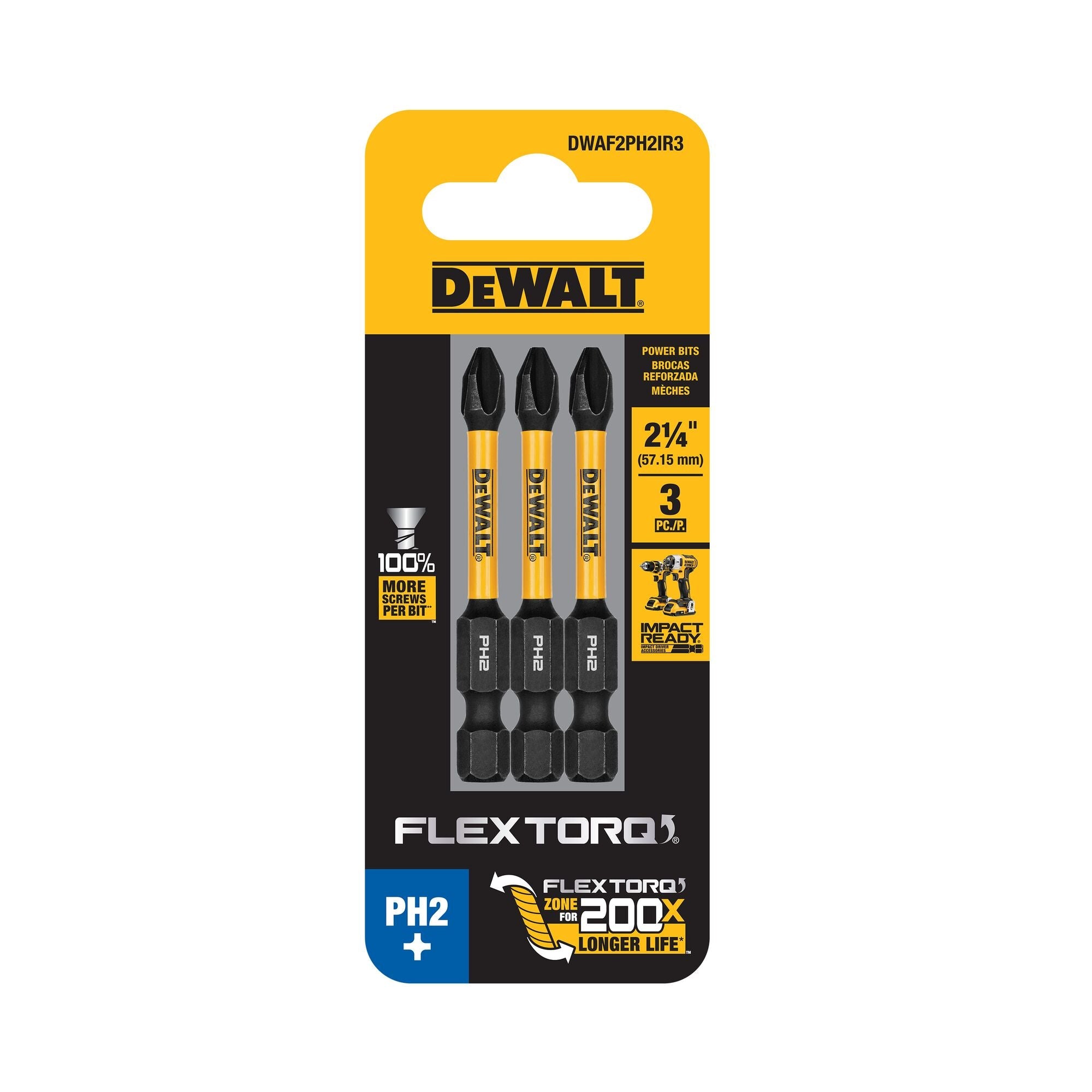 DeWalt DWAF1TX20IR3 1In Torx T20 Flextorq 3Pk